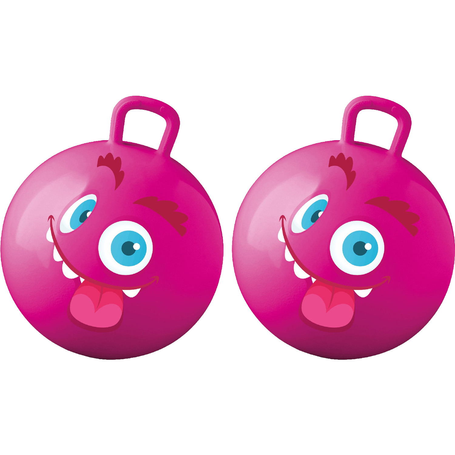 Summer Play Skippybal met smiley 2x roze 50 cm buitenspeelgoed voor kinderen