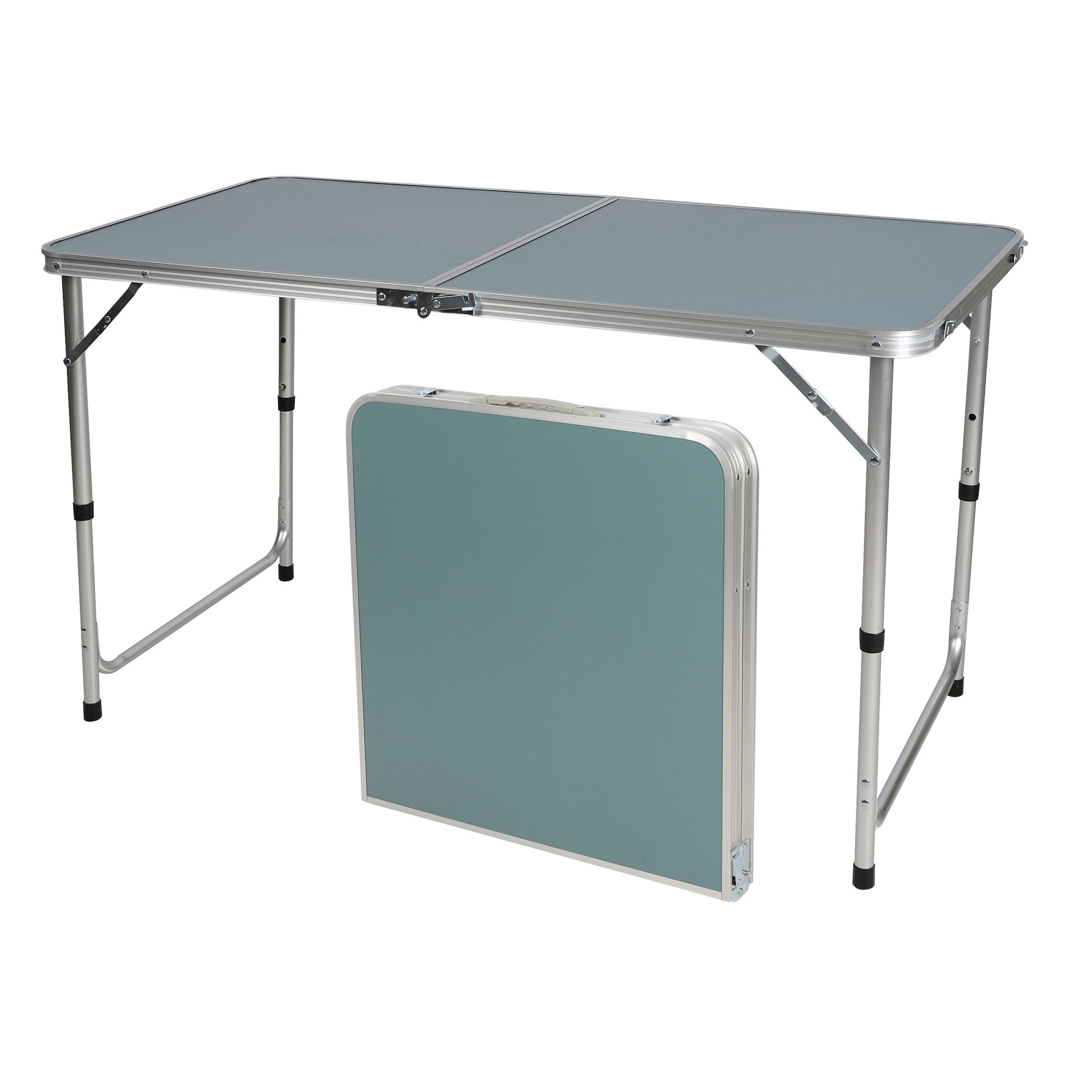 Sunnydays camping tafel aluminium opvouwbaar blauw L120 x B60 x H67 cm - Bijzettafels