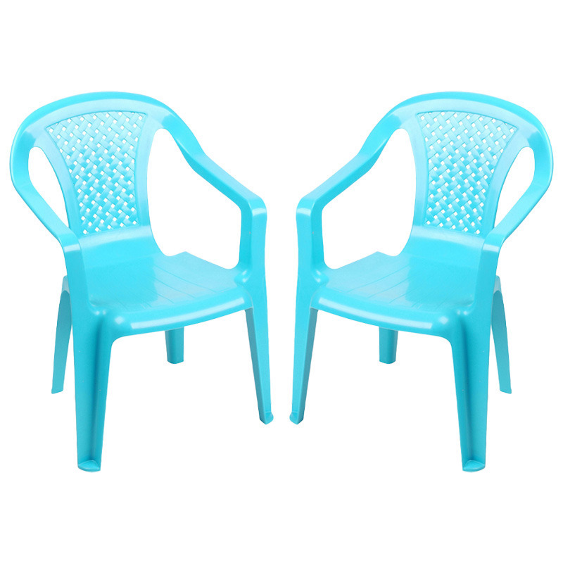Sunnydays Kinderstoel 2x blauw kunststof buiten-binnen L37 x B35 x H52 cm tuinstoelen