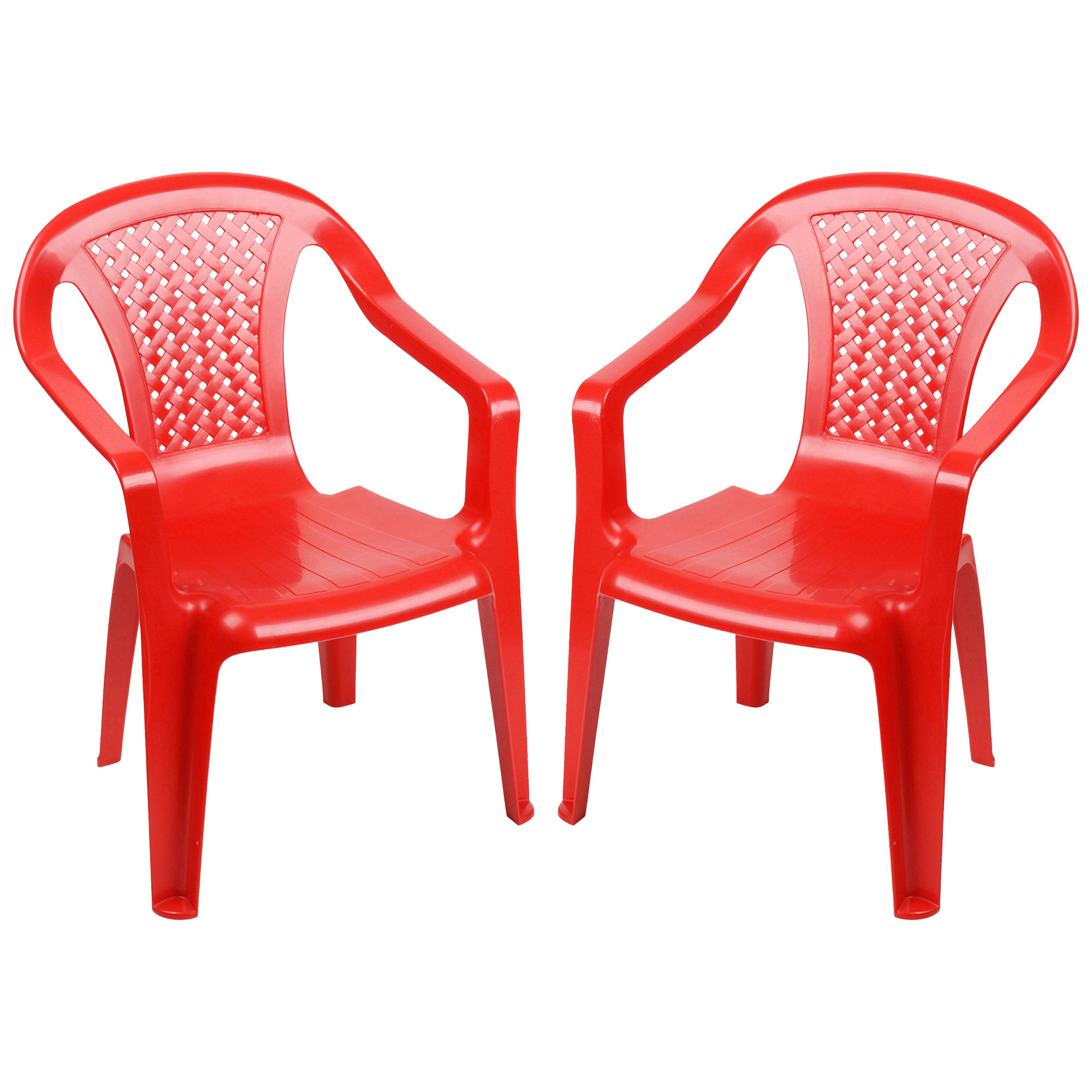 Sunnydays Kinderstoel 2x rood kunststof buiten-binnen L37 x B35 x H52 cm tuinstoelen