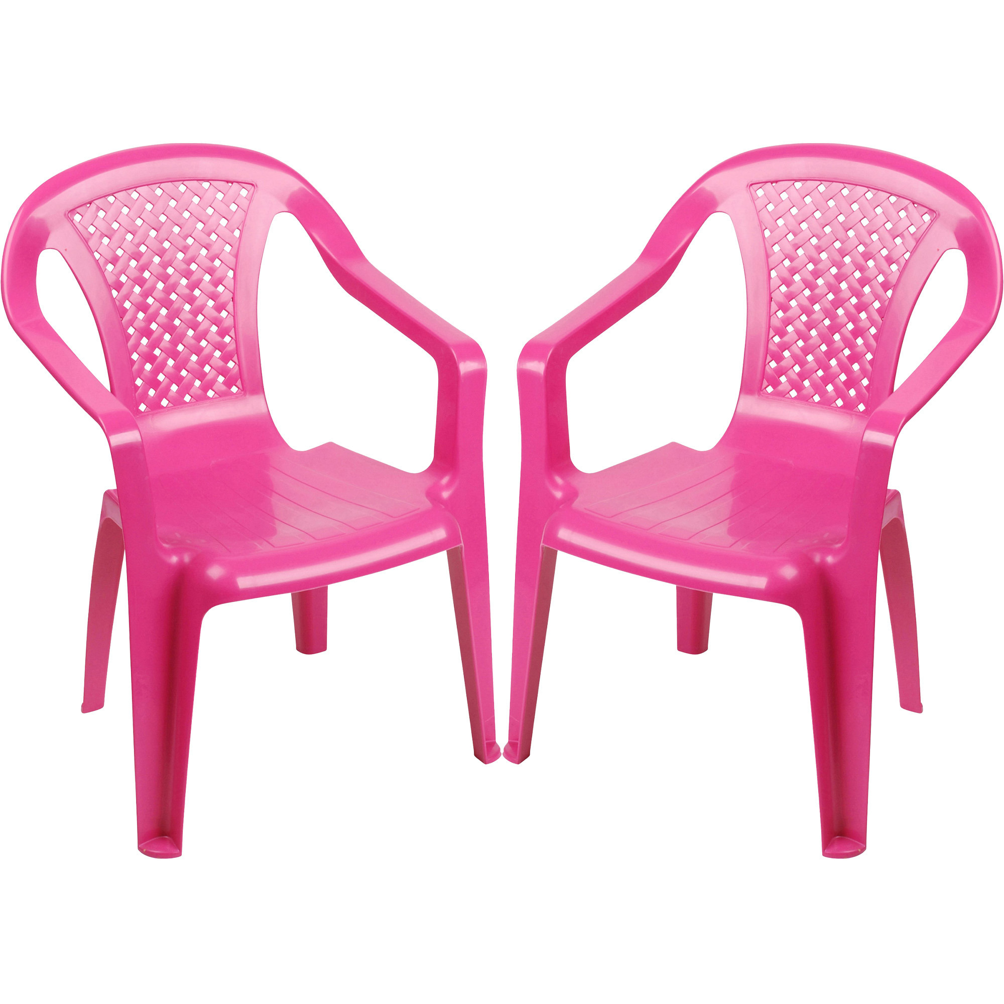 Sunnydays Kinderstoel 2x roze kunststof buiten-binnen L37 x B35 x H52 cm tuinstoelen