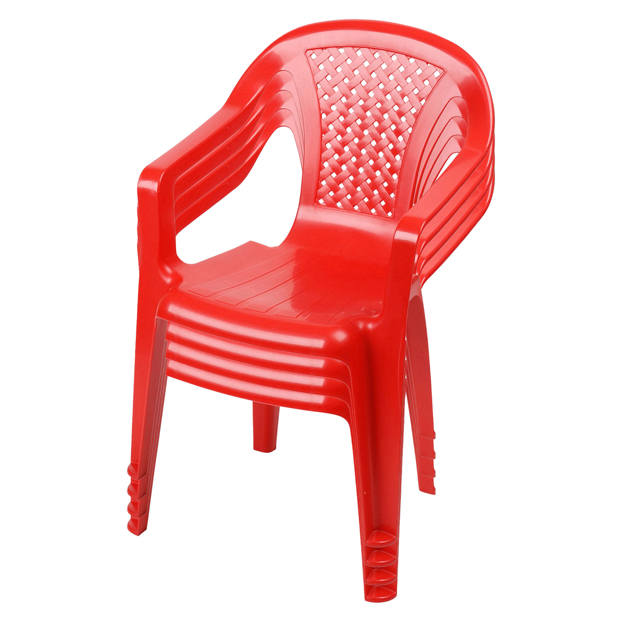 Sunnydays Kinderstoel 4x rood kunststof buiten-binnen L37 x B35 x H52 cm tuinstoelen