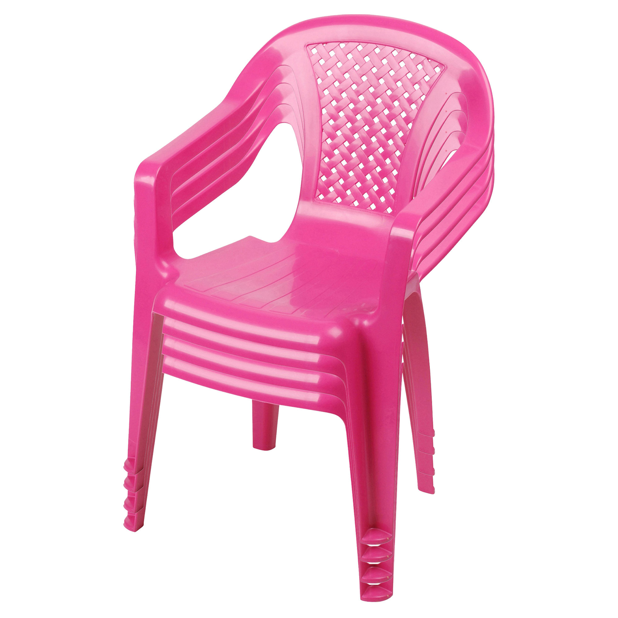 Sunnydays Kinderstoel 4x roze kunststof buiten-binnen L37 x B35 x H52 cm tuinstoelen