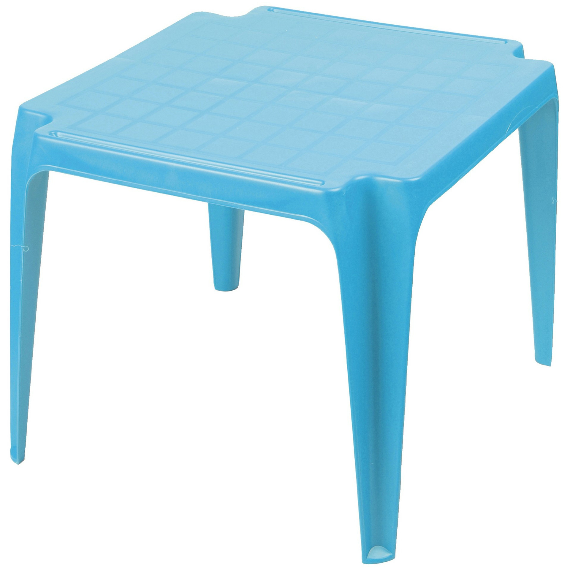 Sunnydays Kindertafel blauw kunststof buiten-binnen L56 x B51 x H44 cm Bijzettafels