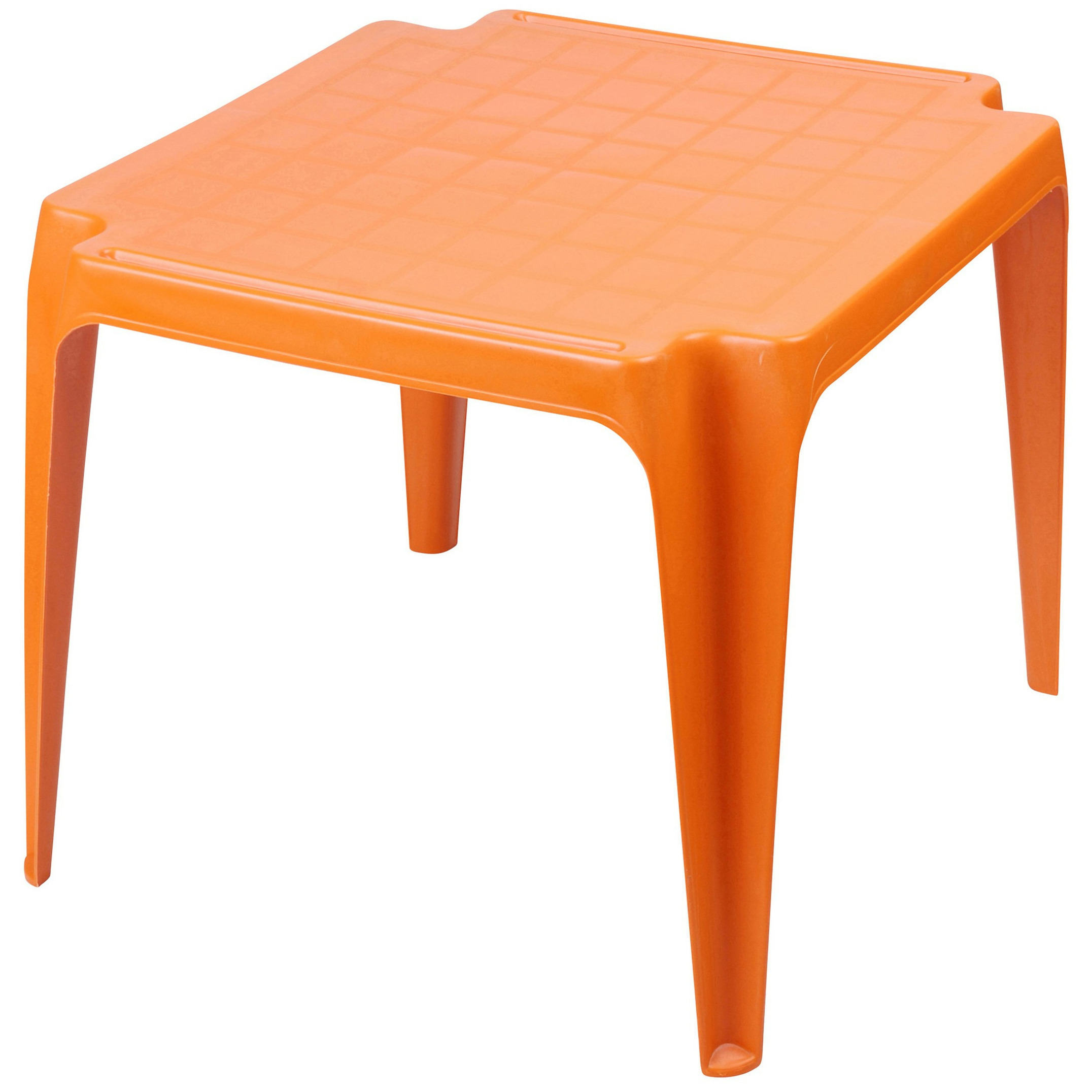 Sunnydays Kindertafel oranje kunststof buiten-binnen L56 x B51 x H44 cm Bijzettafels