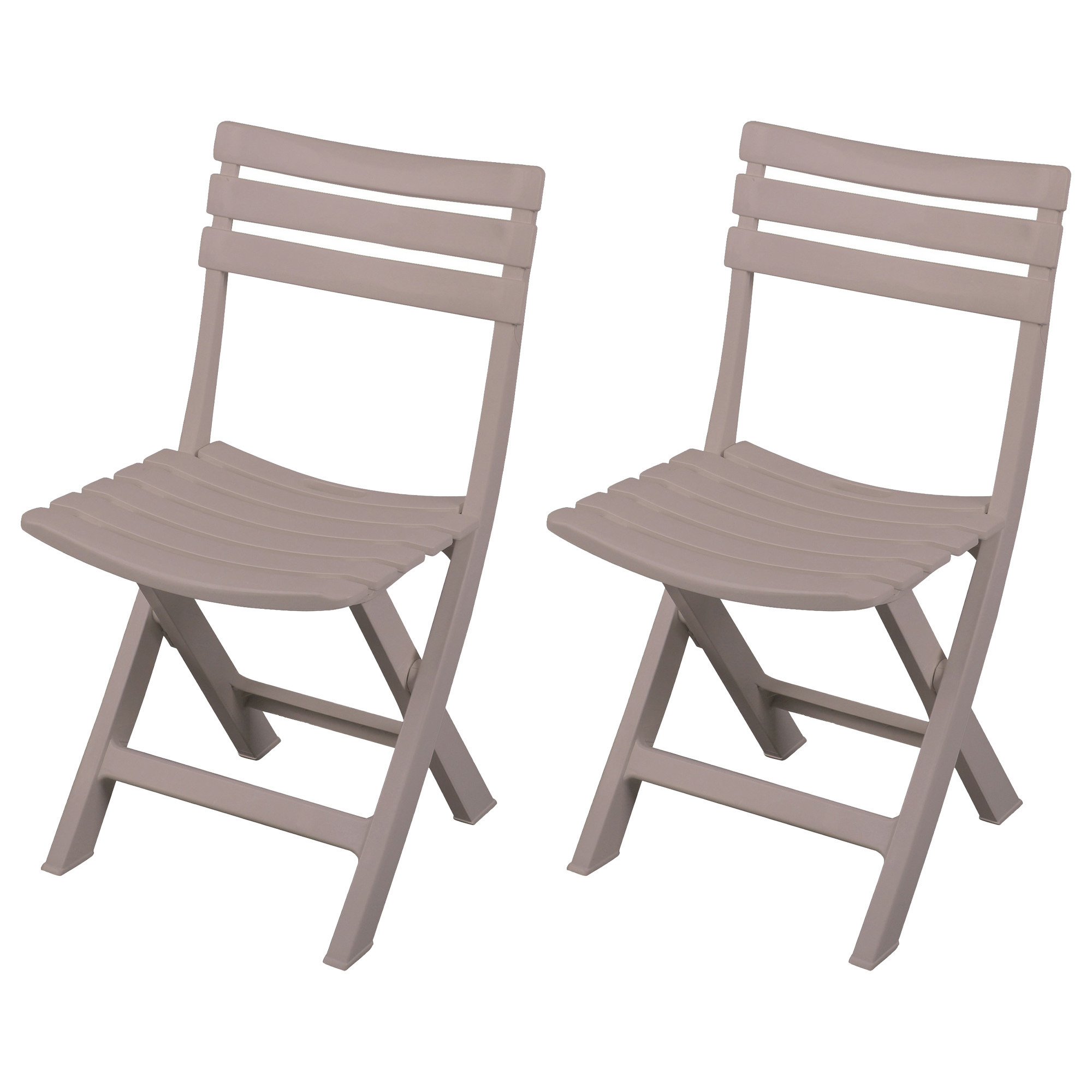 Sunnydays Klapstoel voor buiten-binnen 2x beige 41 x 79 cm stevig kunststof Bijzet stoelen