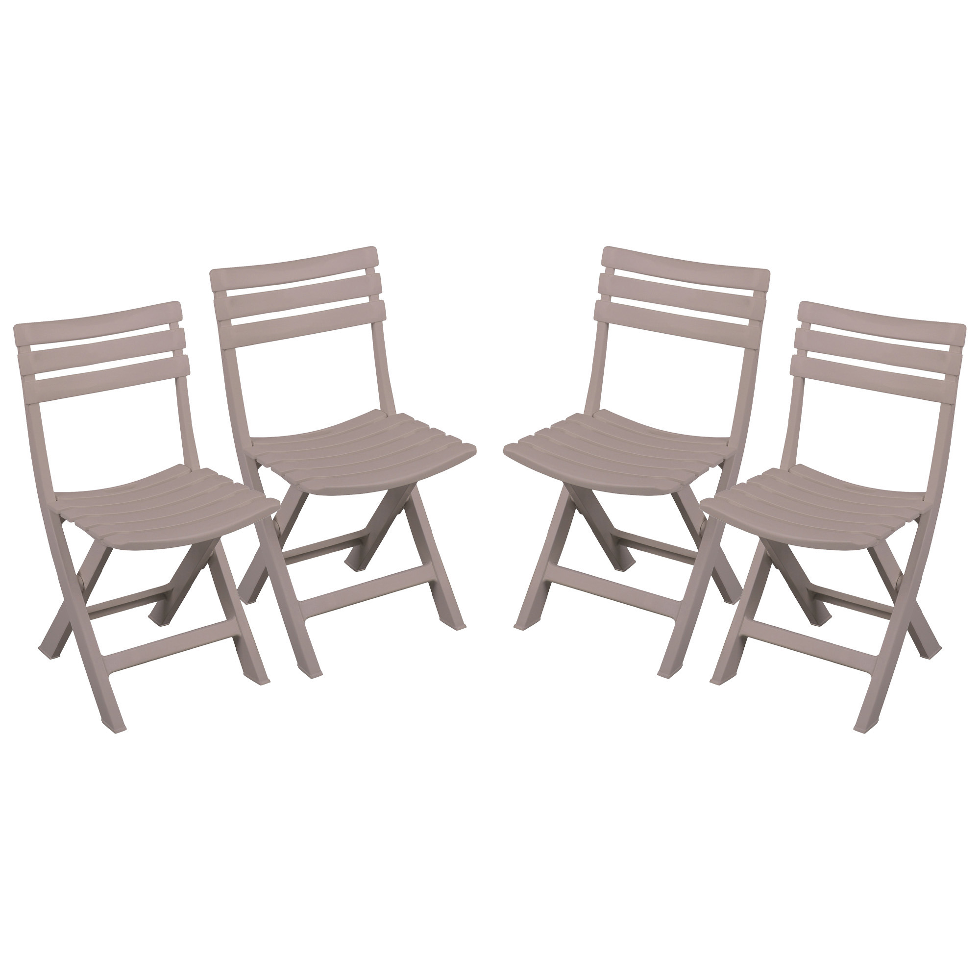 Sunnydays Klapstoel voor buiten-binnen 4x beige 41 x 79 cm stevig kunststof Bijzet stoelen
