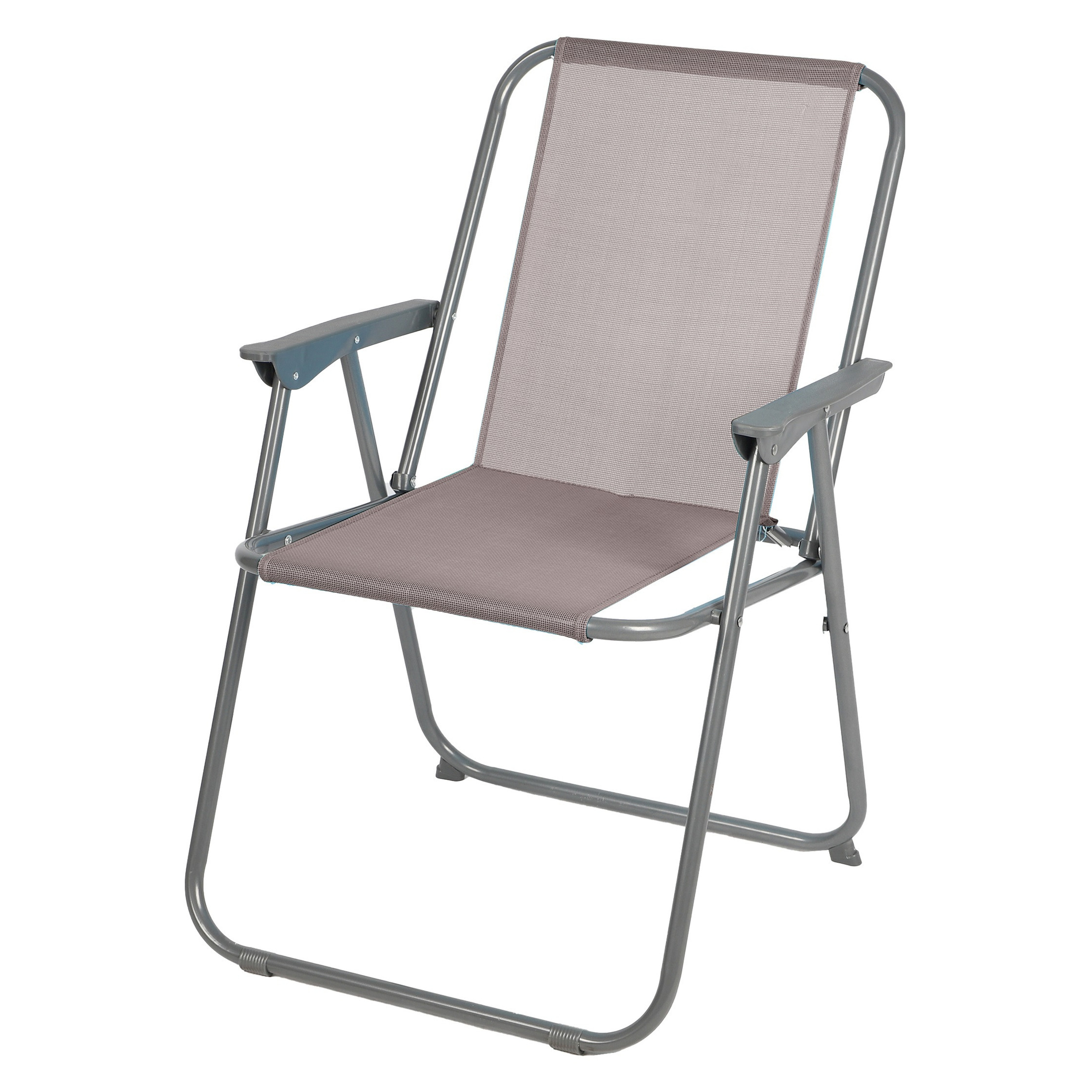 Sunnydays Picnic camping-strand stoel aluminium inklapbaar beige L53 x B55 x H75 cm