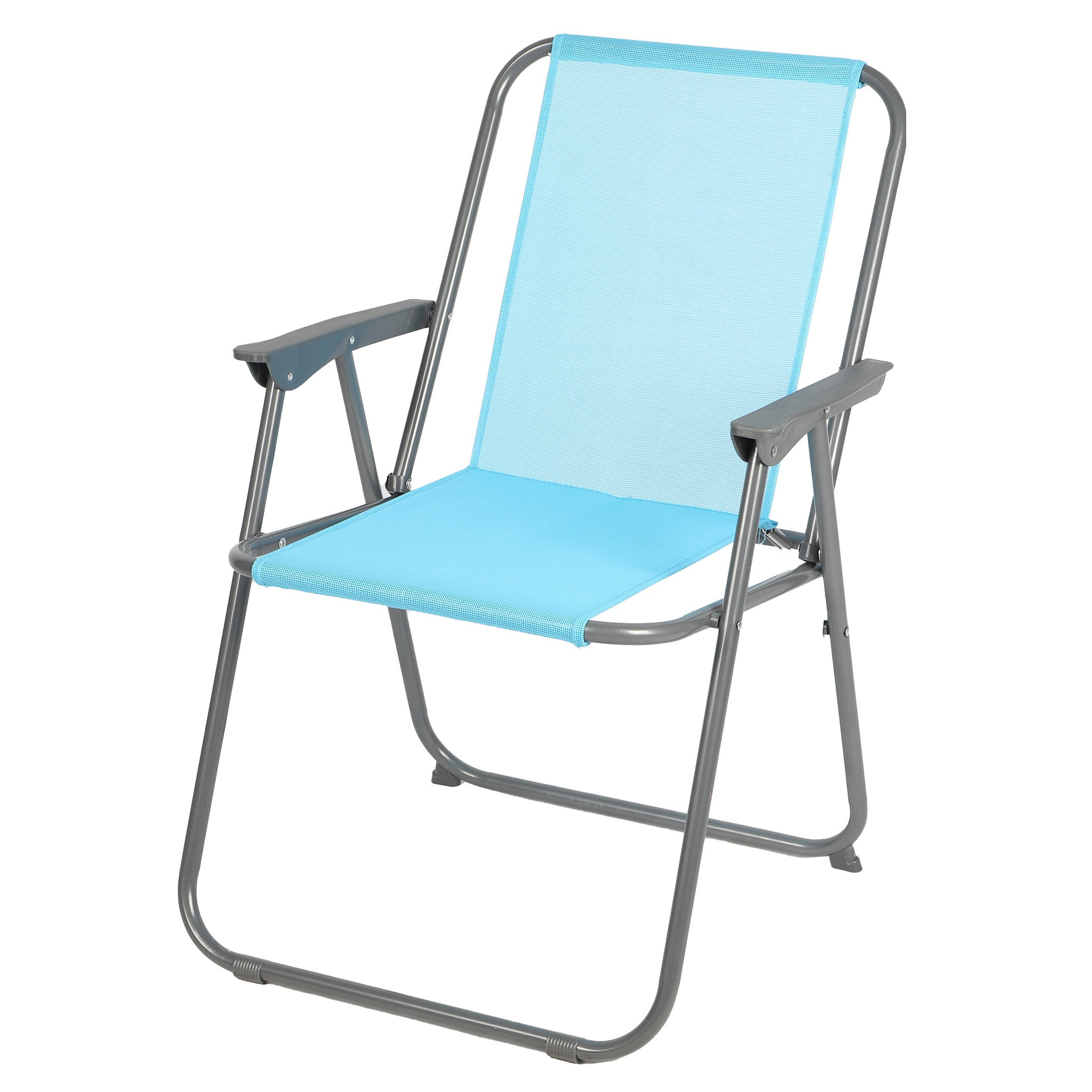 Sunnydays Picnic camping-strand stoel aluminium inklapbaar blauw L53 x B55 x H75 cm