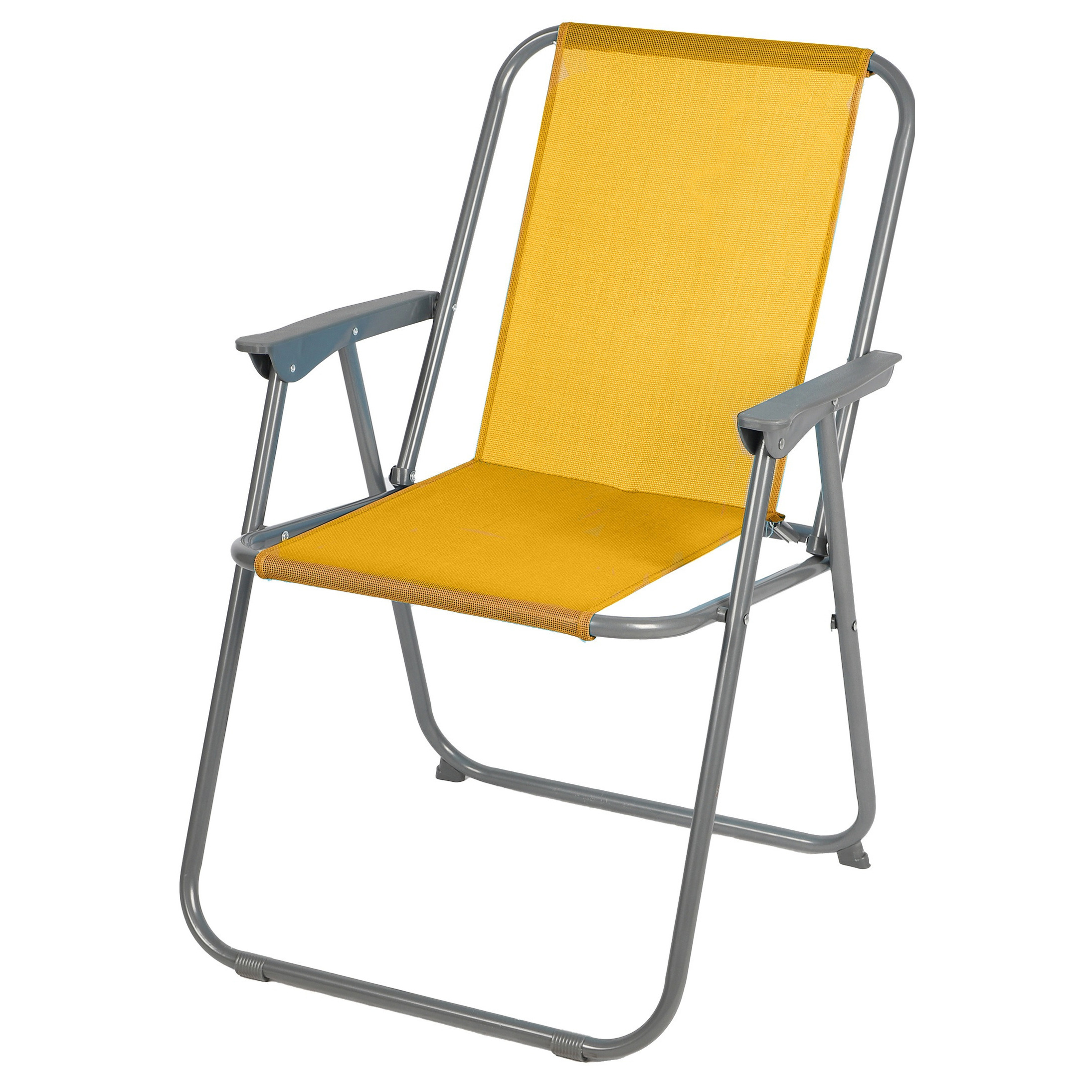 Sunnydays Picnic camping-strand stoel aluminium inklapbaar geel L53 x B55 x H75 cm