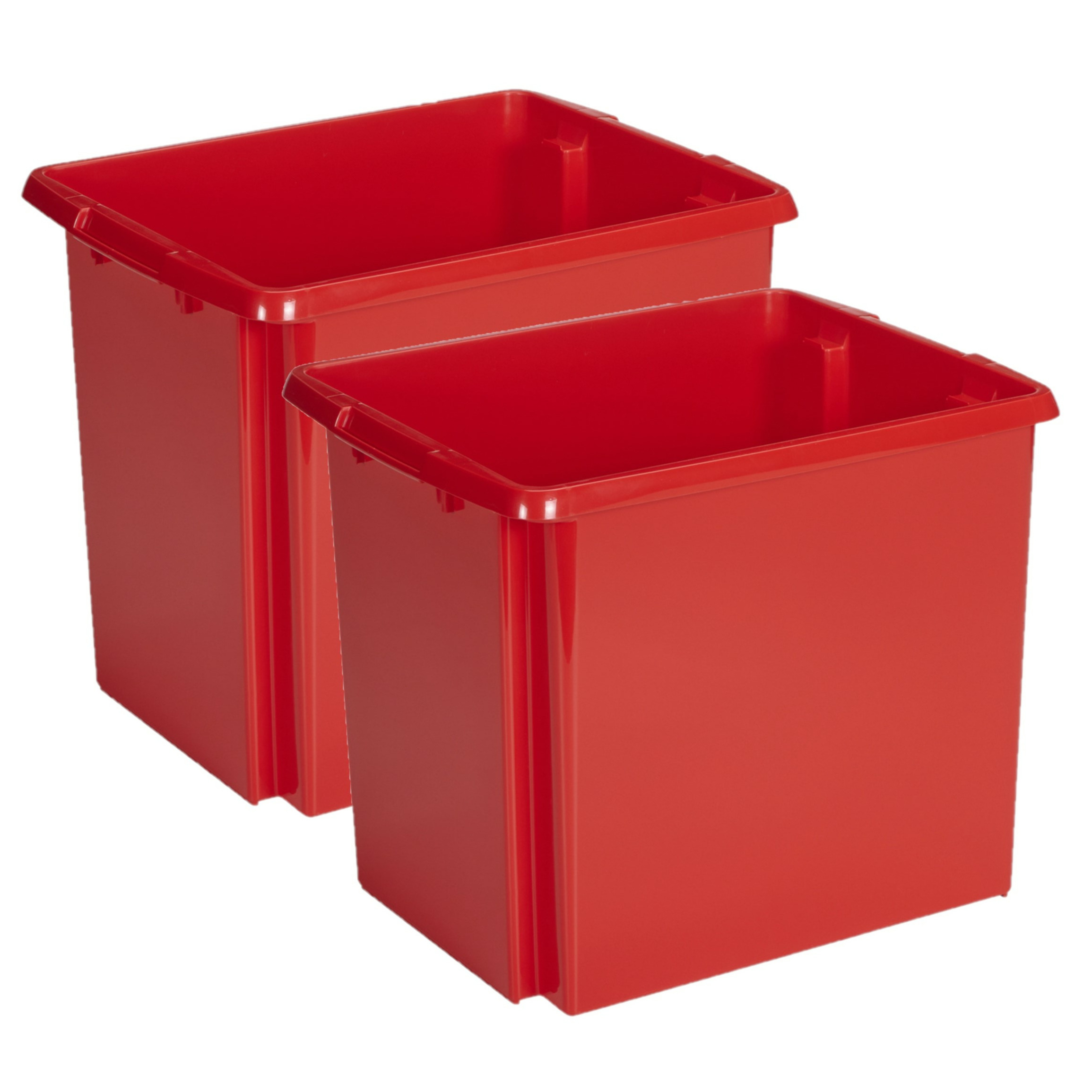 Sunware Opslagbox 2 stuks kunststof 45 liter rood 45 x 36 x 36 cm