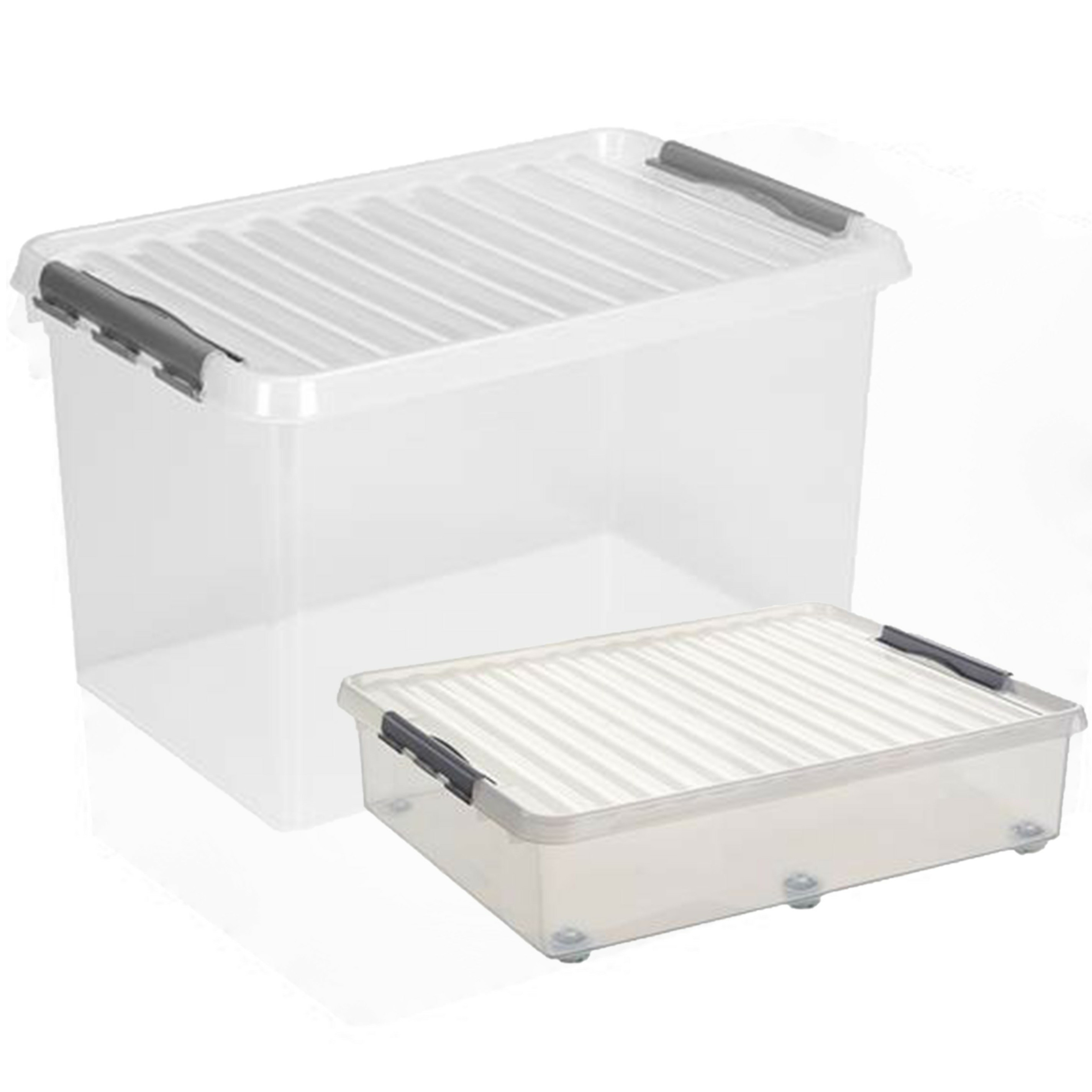 Sunware opslagboxen met deksel 2x stuks kunststof 60 L en 62 L