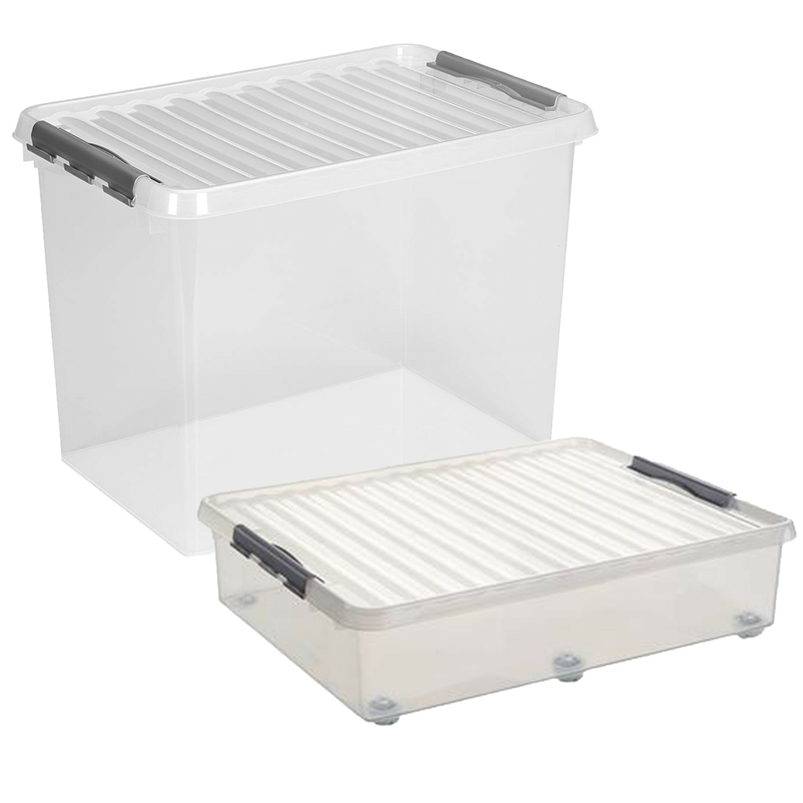 Sunware opslagboxen met deksel 2x stuks kunststof 60 L en 72 L