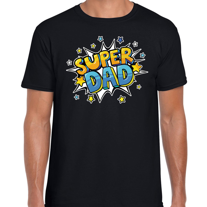 Super dad kado shirt voor vaderdag-verjaardag zwart heren