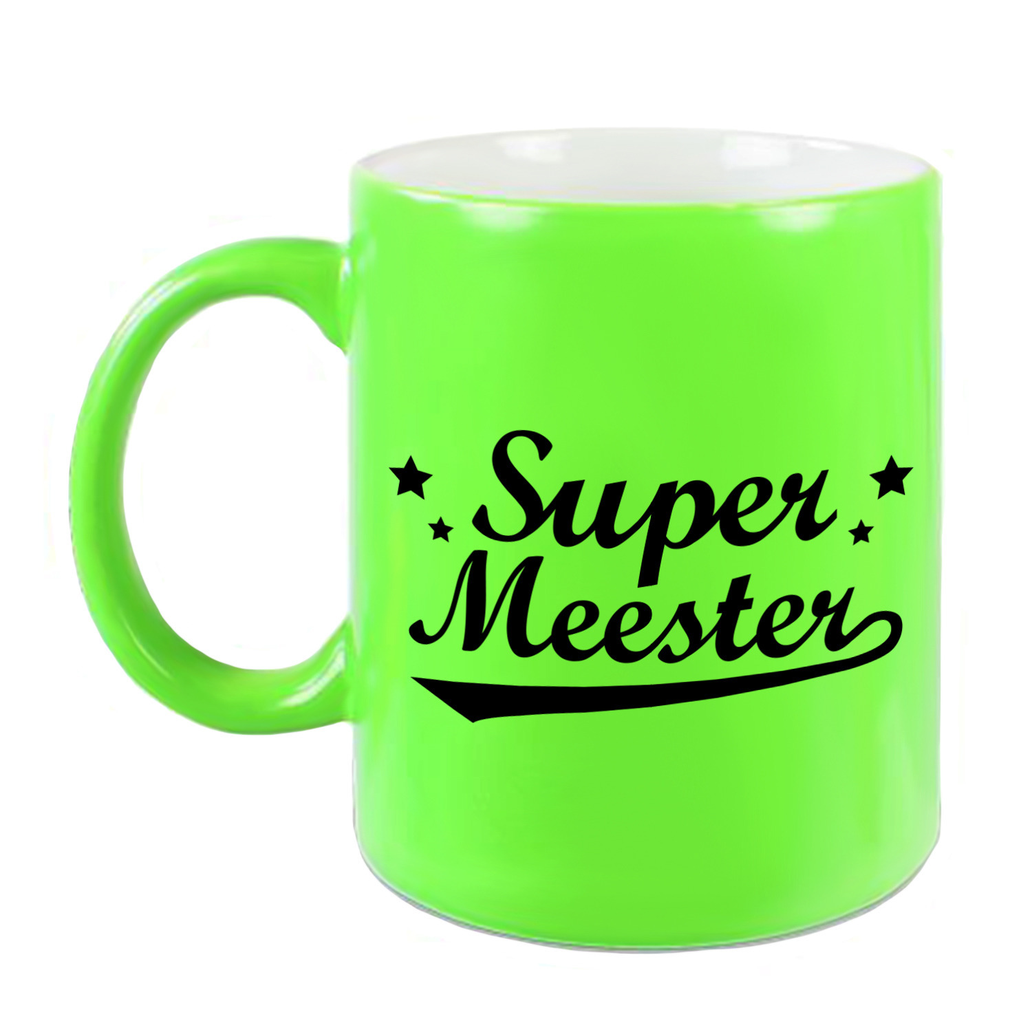 Super meester beker-mok neon groen 330 ml Meesterdag-einde schooljaar cadeau