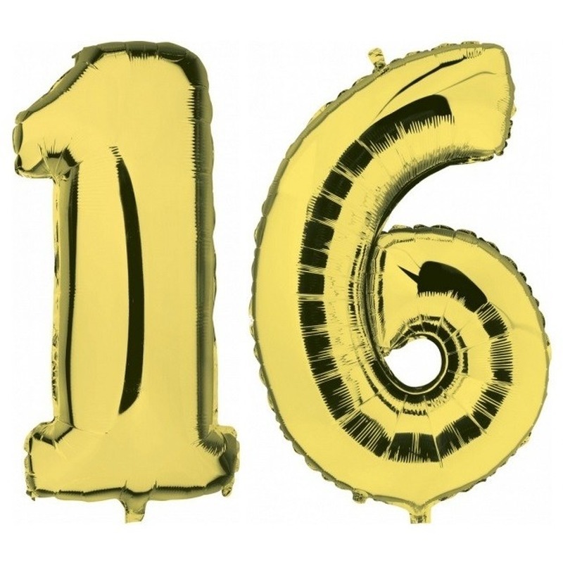 Sweet 16 leeftijd helium-folie ballonnen goud feestversiering