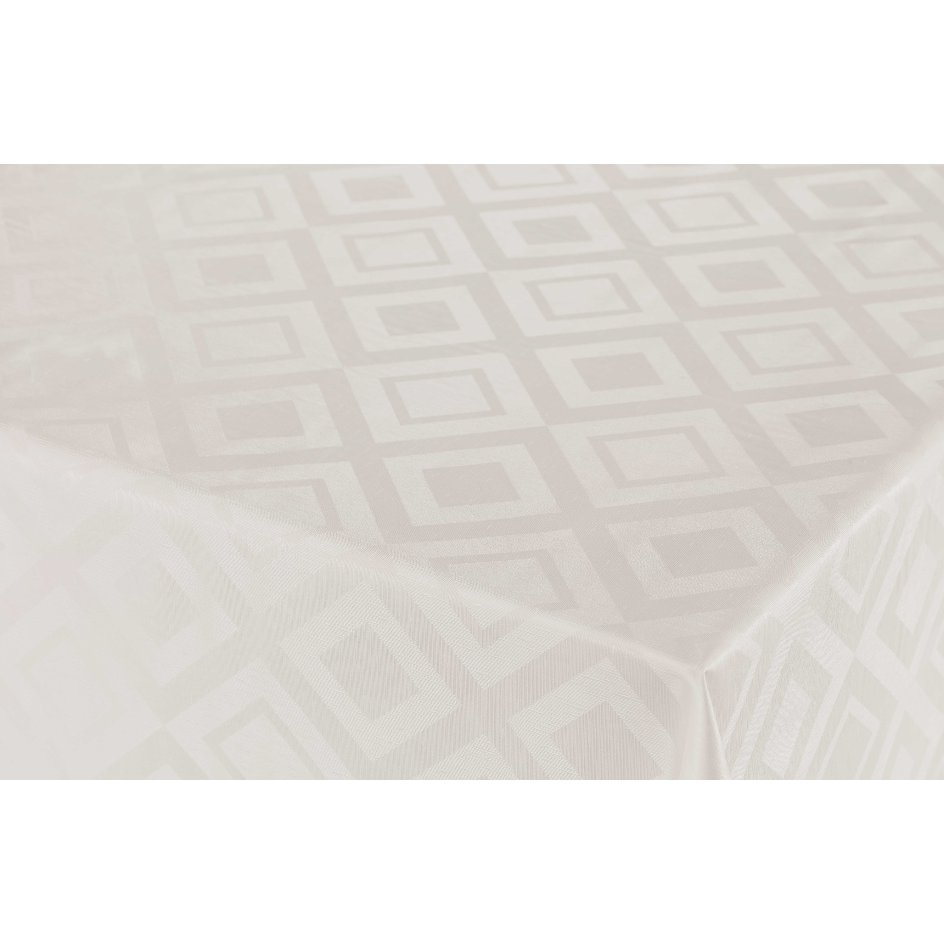 Tafelzeil-tafelkleed Damast witte ruiten print 140 x 300 cm