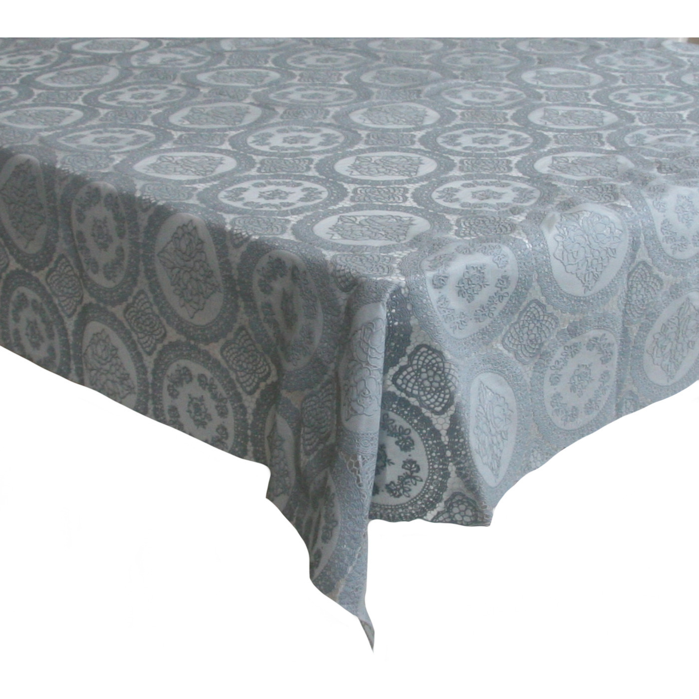 Tafelzeil-tafelkleed kanten patroon grijs 140 x 180 cm