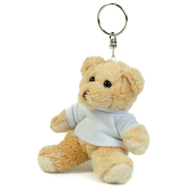 Teddybeer-beren kleine pluche sleutelhangers 10 cm