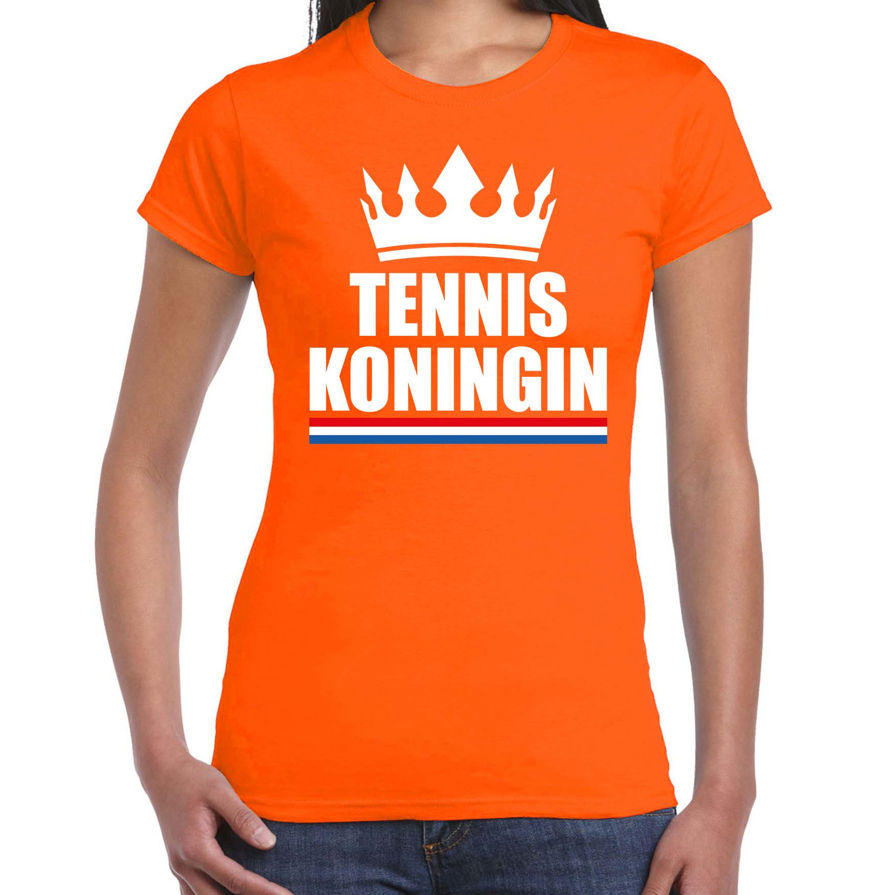 Tennis koningin t-shirt oranje dames Sport-hobby shirts