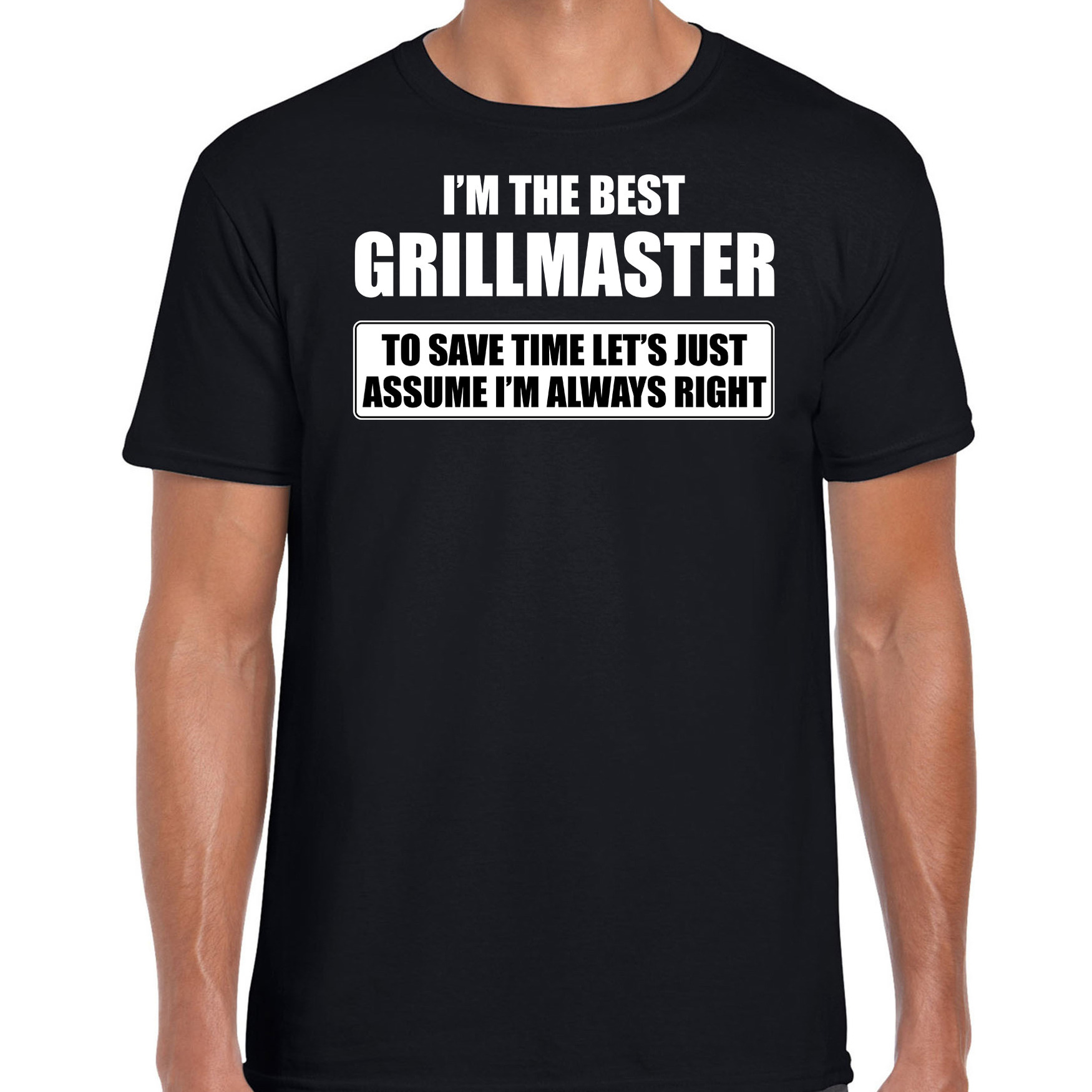 The best grillmaster always right t-shirt cadeau barbecue chef zwart heren