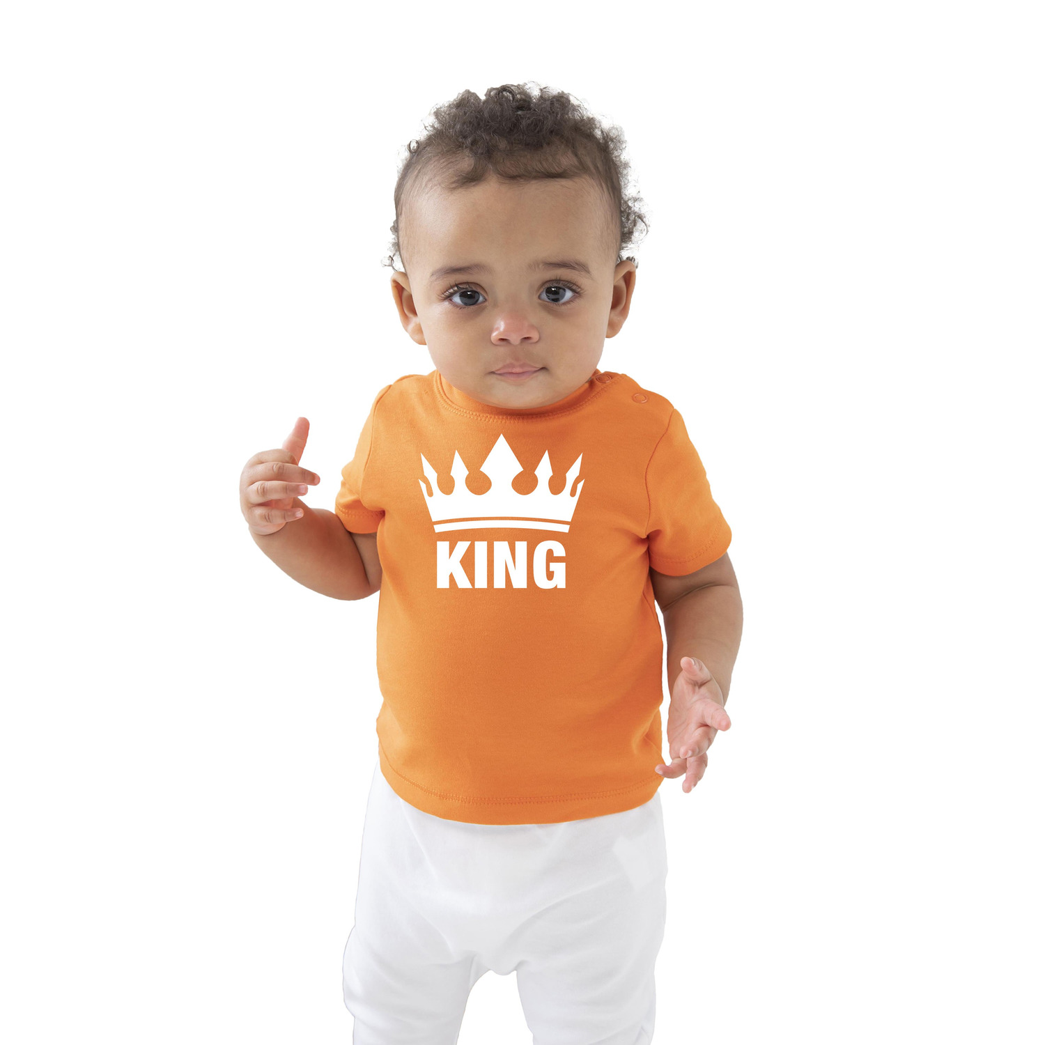 The king t-shirt oranje Koningsdag baby-peuter