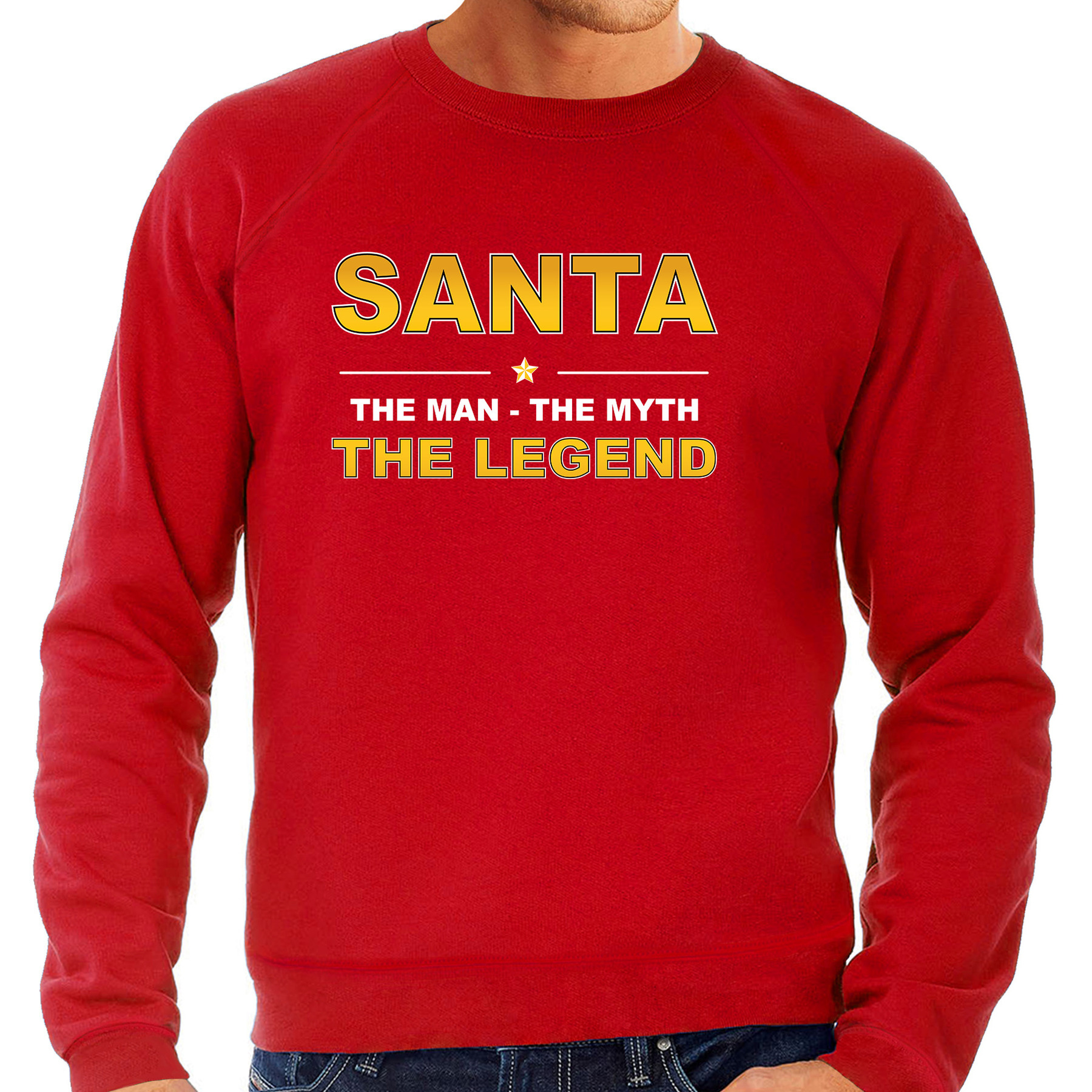 The man, The myth the legend Santa sweater-trui rood voor heren