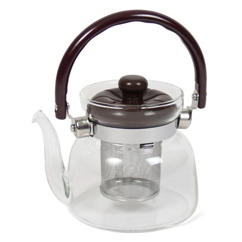 Theepot van glas met thee filter-infuser 800 ml
