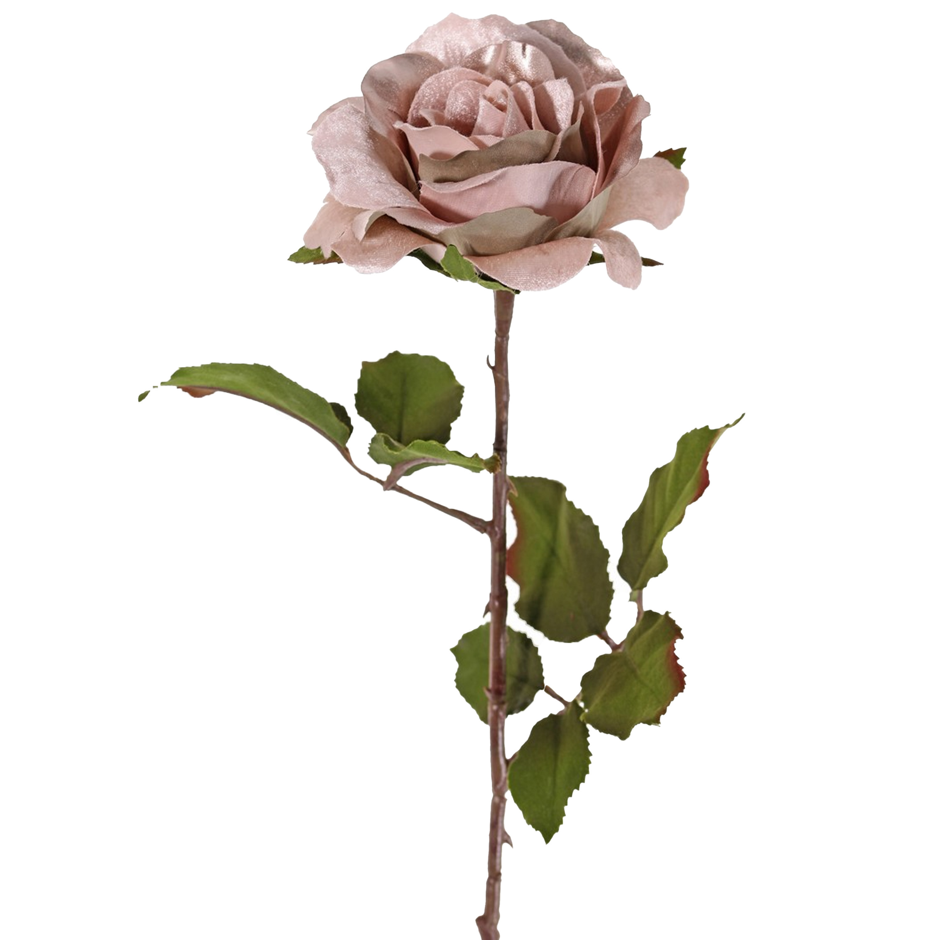 Top Art Kunstbloem roos Glamour oud roze satijn 61 cm kunststof steel decoratie bloemen