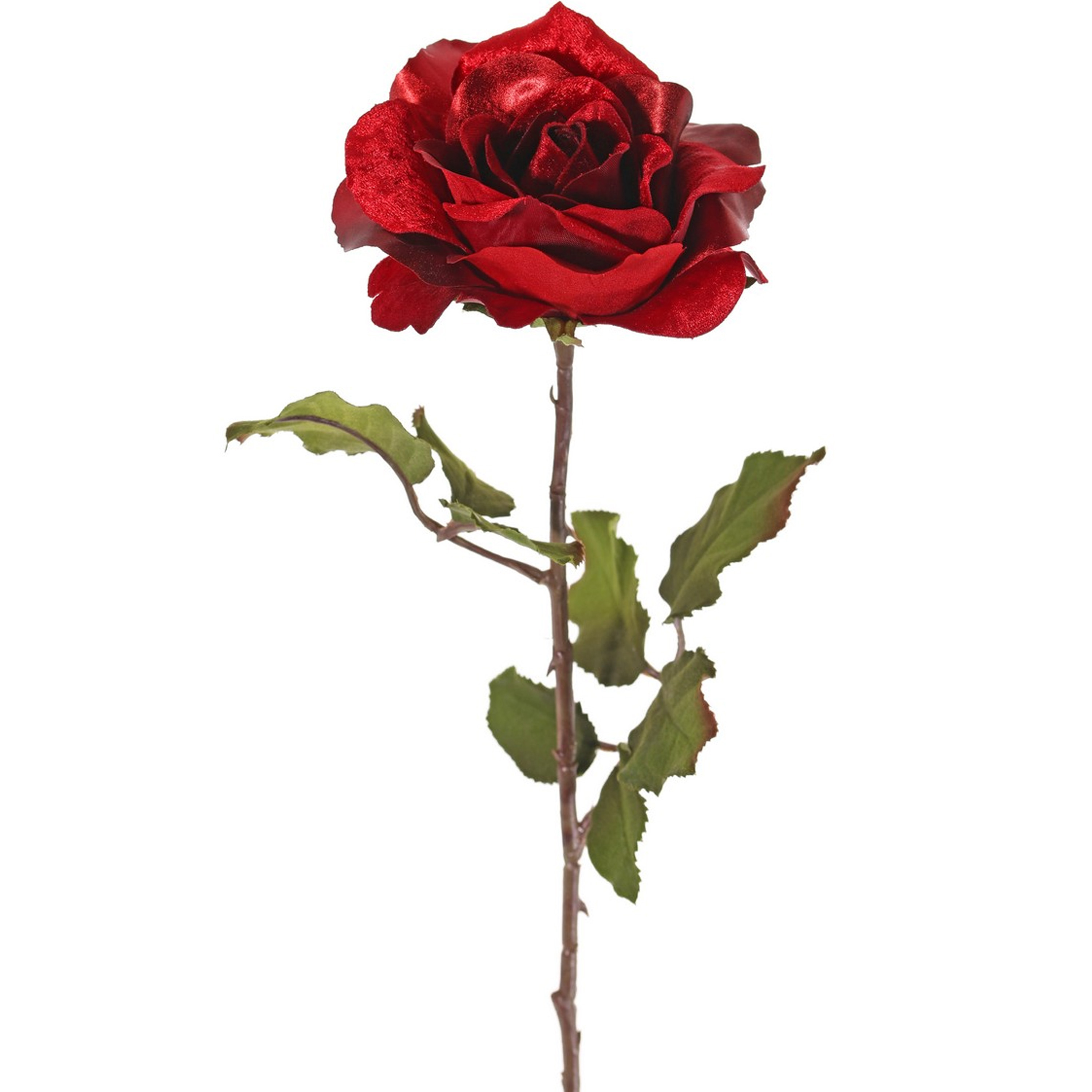 Top Art Kunstbloem roos Glamour rood satijn 61 cm kunststof steel decoratie bloemen
