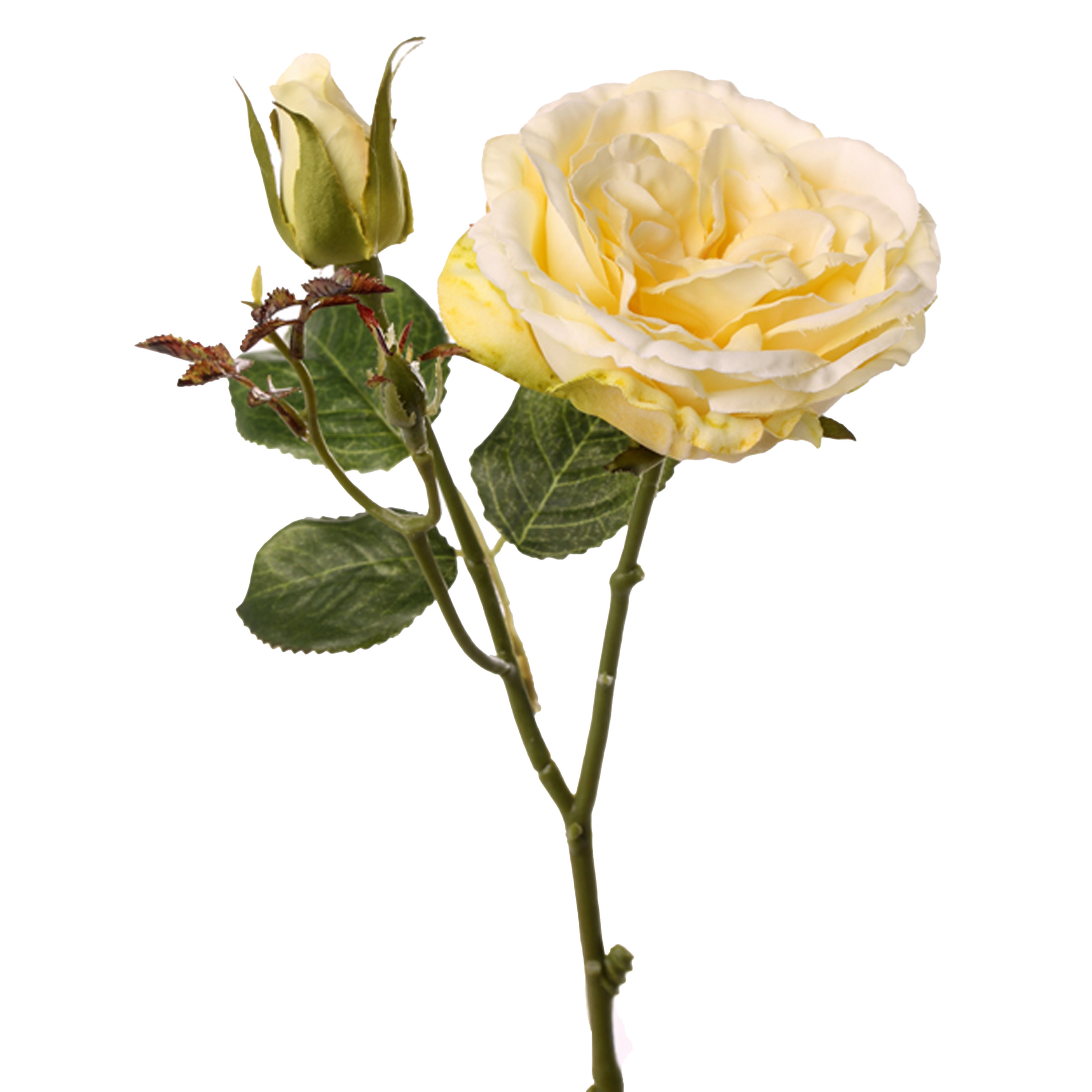 Top Art Kunstbloem roos Little Joy geel 38 cm kunststof steel decoratie bloemen