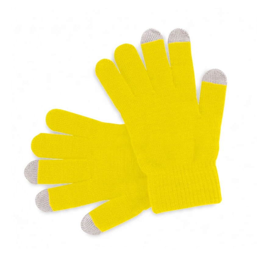 Touchscreen smartphone handschoenen geel voor volwassenen