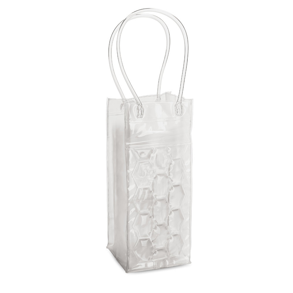 Transparante PVC koeltas draagtas voor flessen 25 cm