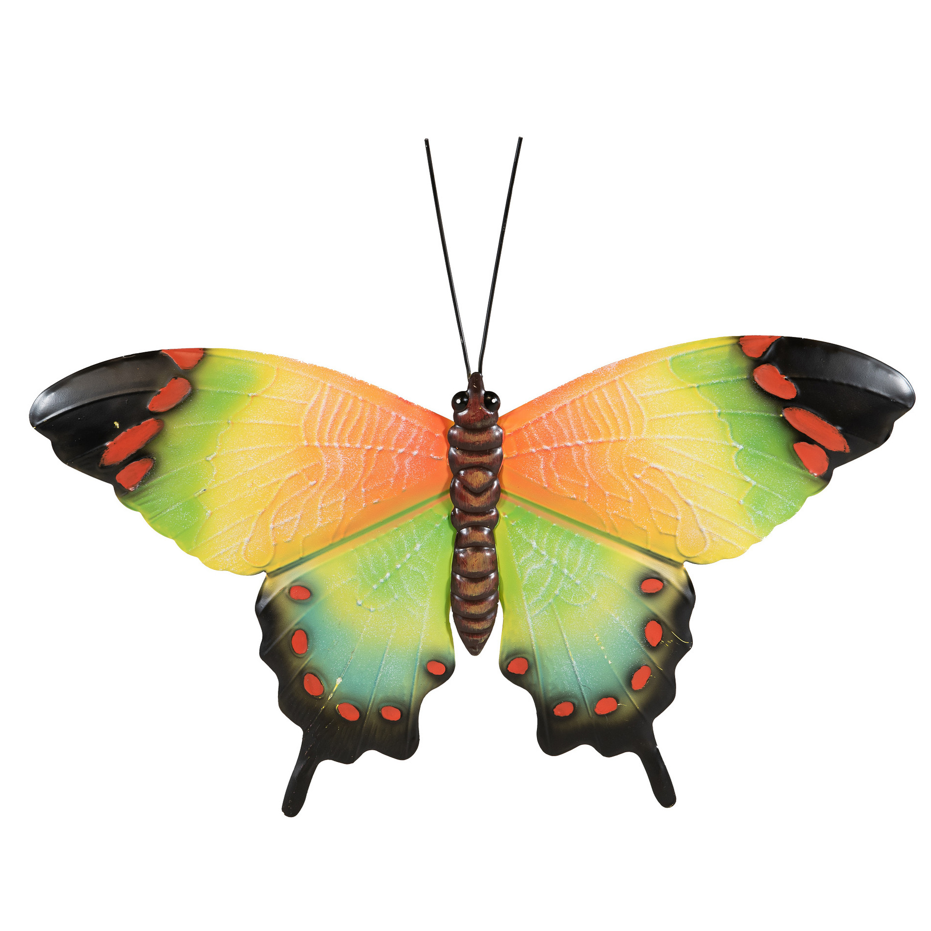 Tuindecoratie vlinder van metaal groen 48 cm