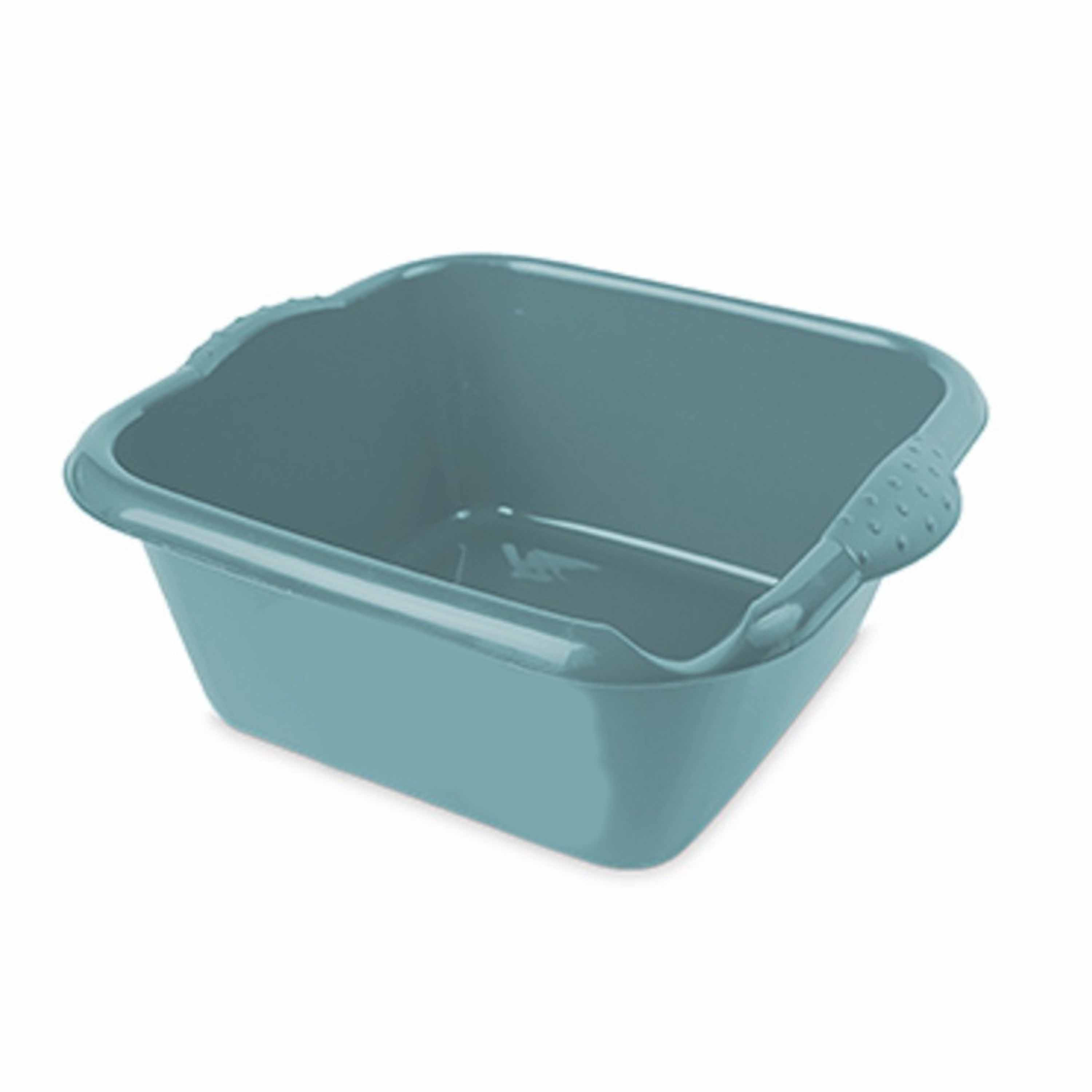 Turquoise blauwe afwasbak-afwasteil vierkant 15 liter 42 cm