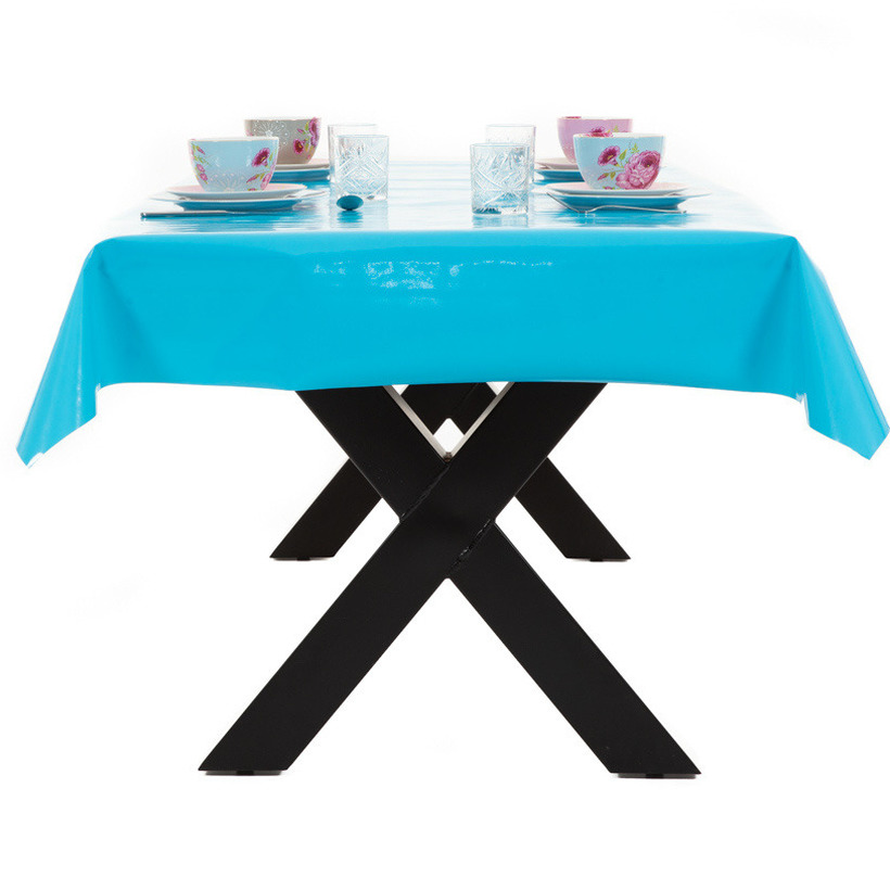 Turquoise blauwe tafelkleed-tafelzeil 140 x 250 cm rechthoekig