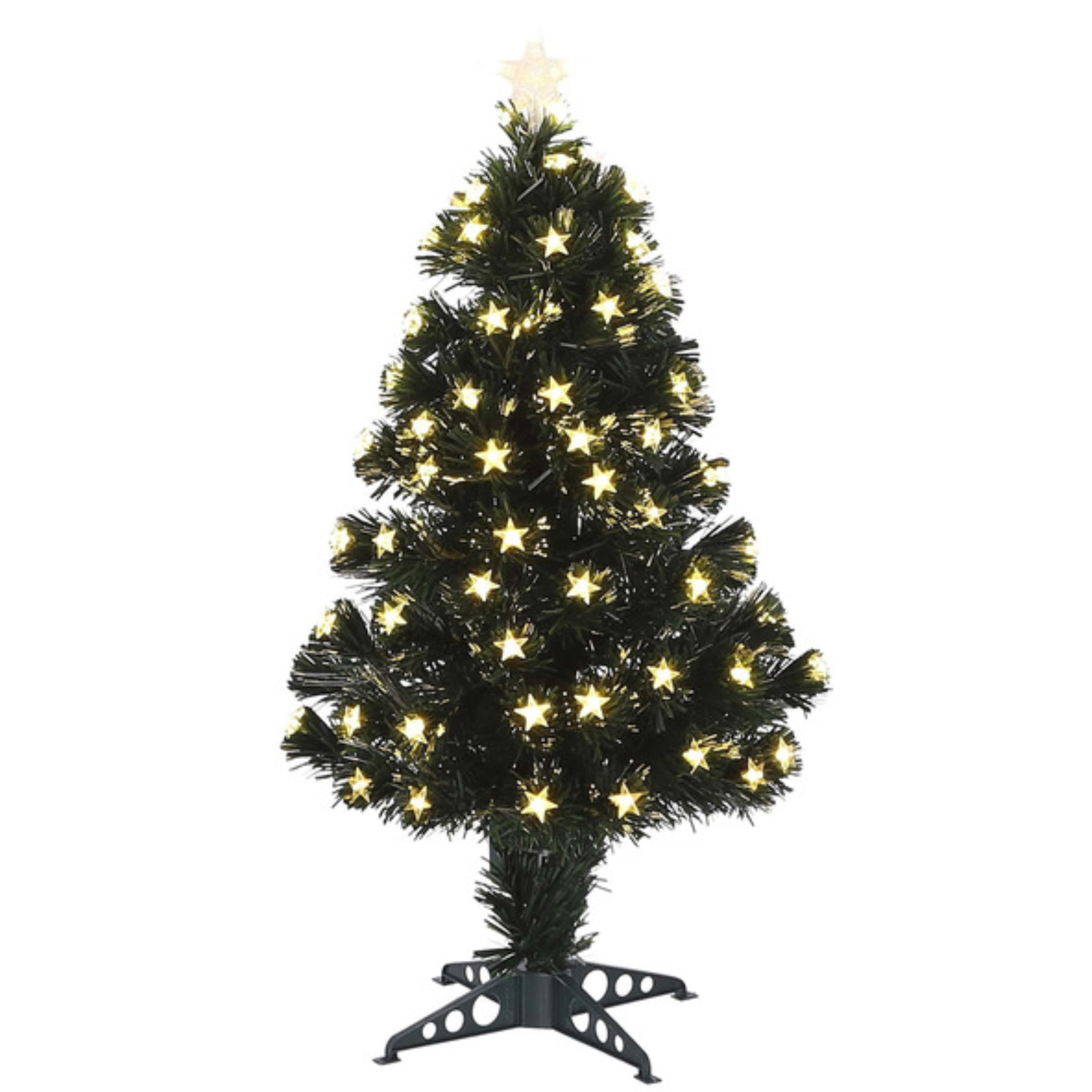 Tweedekans kerstboom fiber 90 cm met sterren lampjes