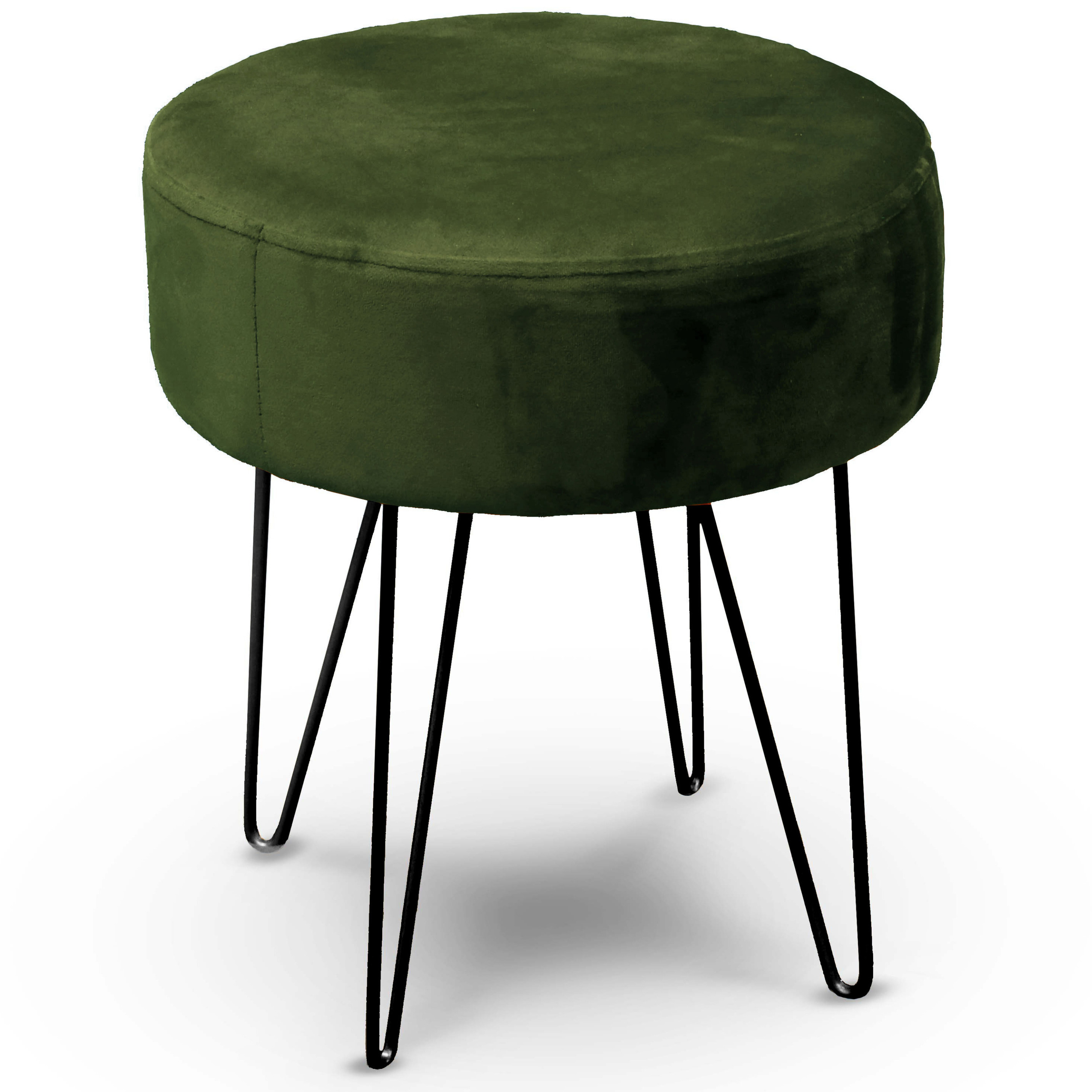 Unique Living Kruk Davy - velvet - groen - metaal/stof - D35 x H40 cm
