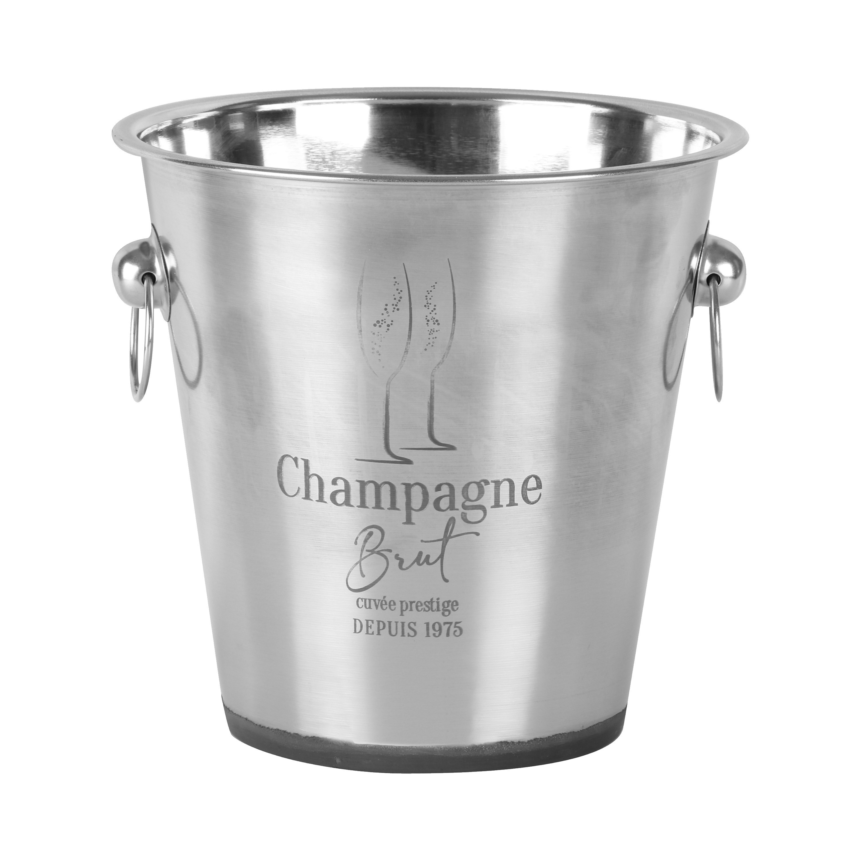 Urban Living Champagne & wijnfles koeler-ijsemmer zilver rvs 22 x 21 cm De luxe model