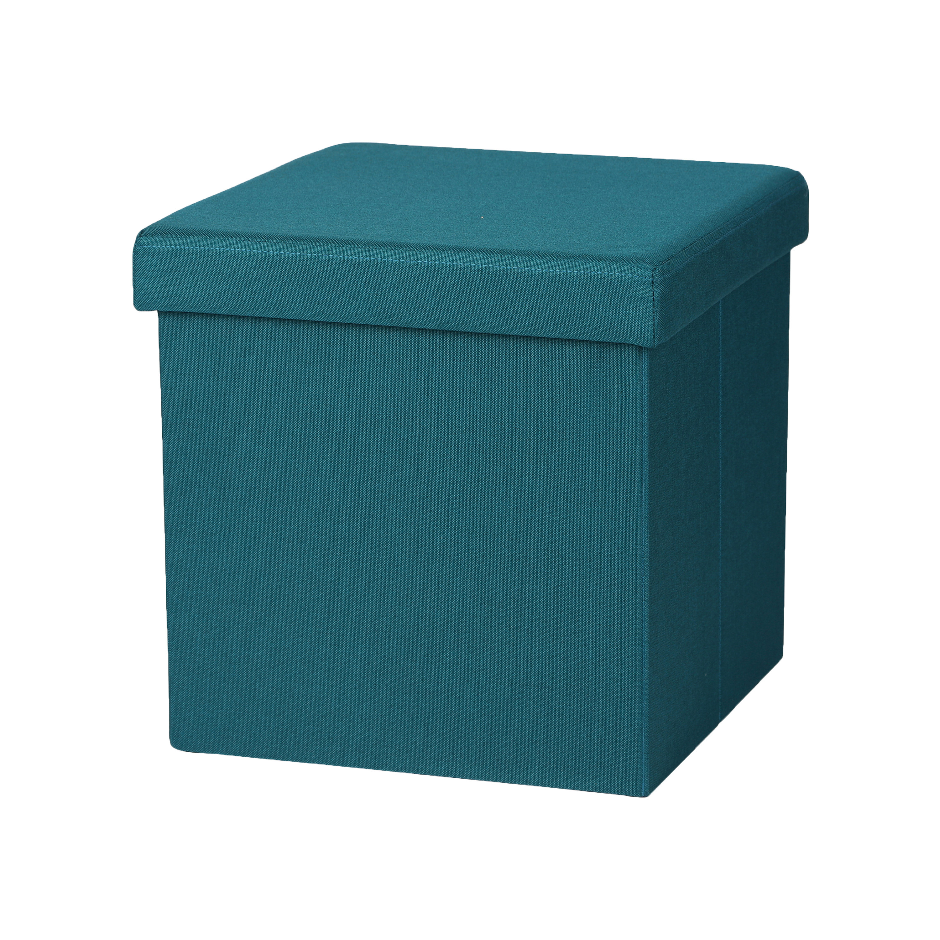 Urban Living Hocker zit bankje poef 1-zits opbergbox zeeblauw 38 x 38 cm opvouwbaar