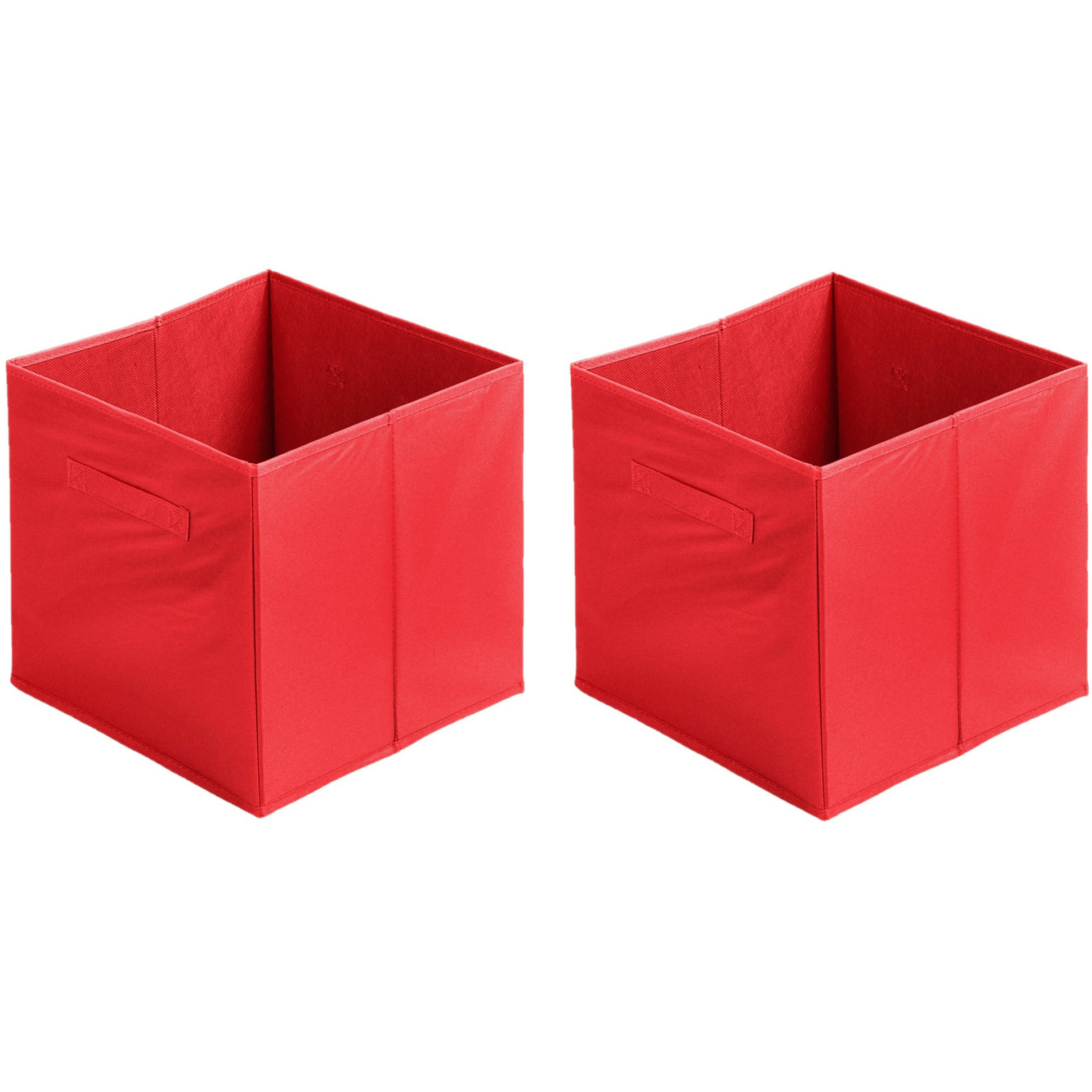 Urban Living Opbergmand-kastmand Square Box 2x karton-kunststof 29 liter rood 31 x 31 x 31 cm
