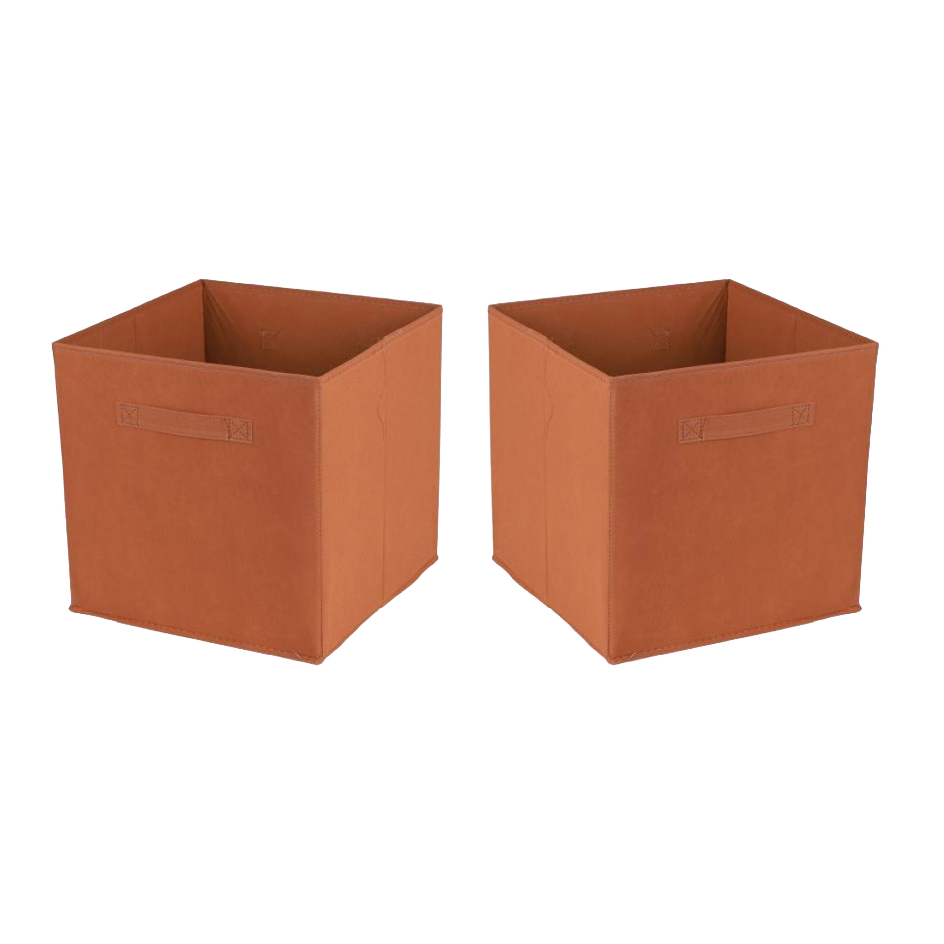 Urban Living Opbergmand-kastmand Square Box 4x karton-kunststof 29 liter oranje 31 x 31 x 31 cm