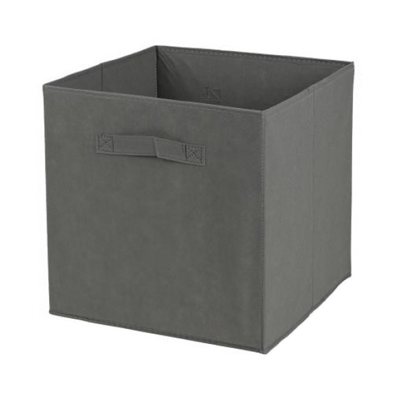 Urban Living Opbergmand-kastmand Square Box karton-kunststof 29 liter donker grijs 31 x 31 x 31 cm