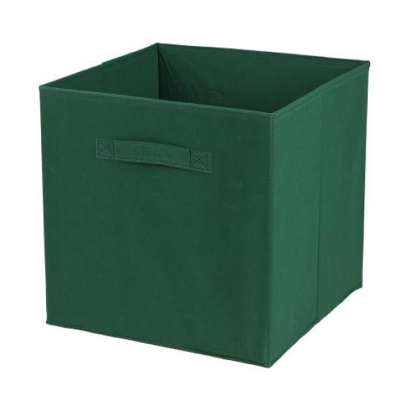 Urban Living Opbergmand-kastmand Square Box karton-kunststof 29 liter donker groen 31 x 31 x 31 cm