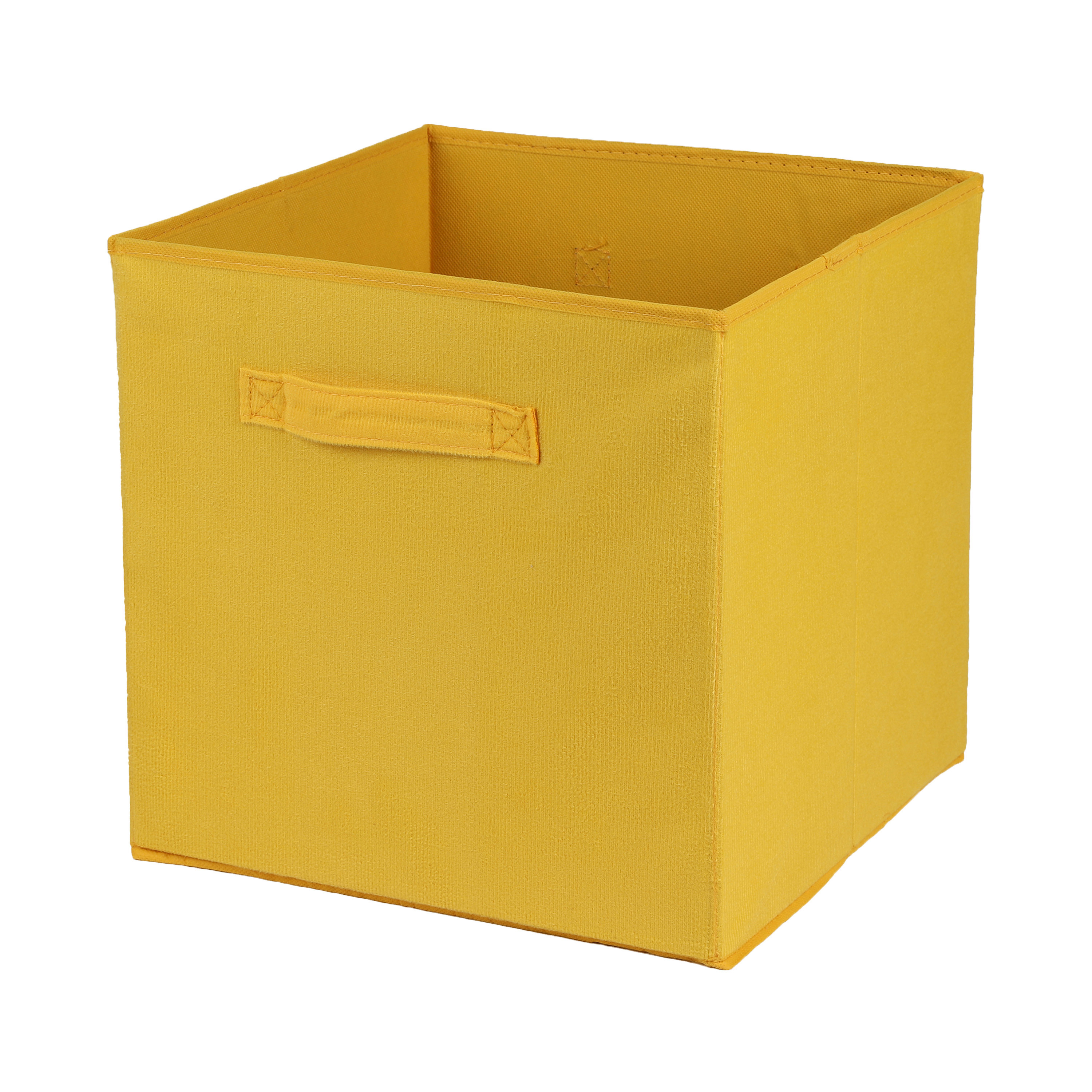 Urban Living Opbergmand-kastmand Square Box karton-kunststof 29 liter geel 31 x 31 x 31 cm