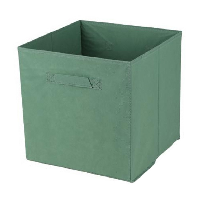Urban Living Opbergmand-kastmand Square Box karton-kunststof 29 liter groen 31 x 31 x 31 cm