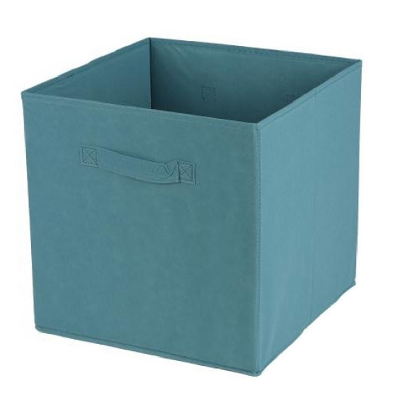 Urban Living Opbergmand-kastmand Square Box karton-kunststof 29 liter petrol blauw 31 x 31 x 31 cm