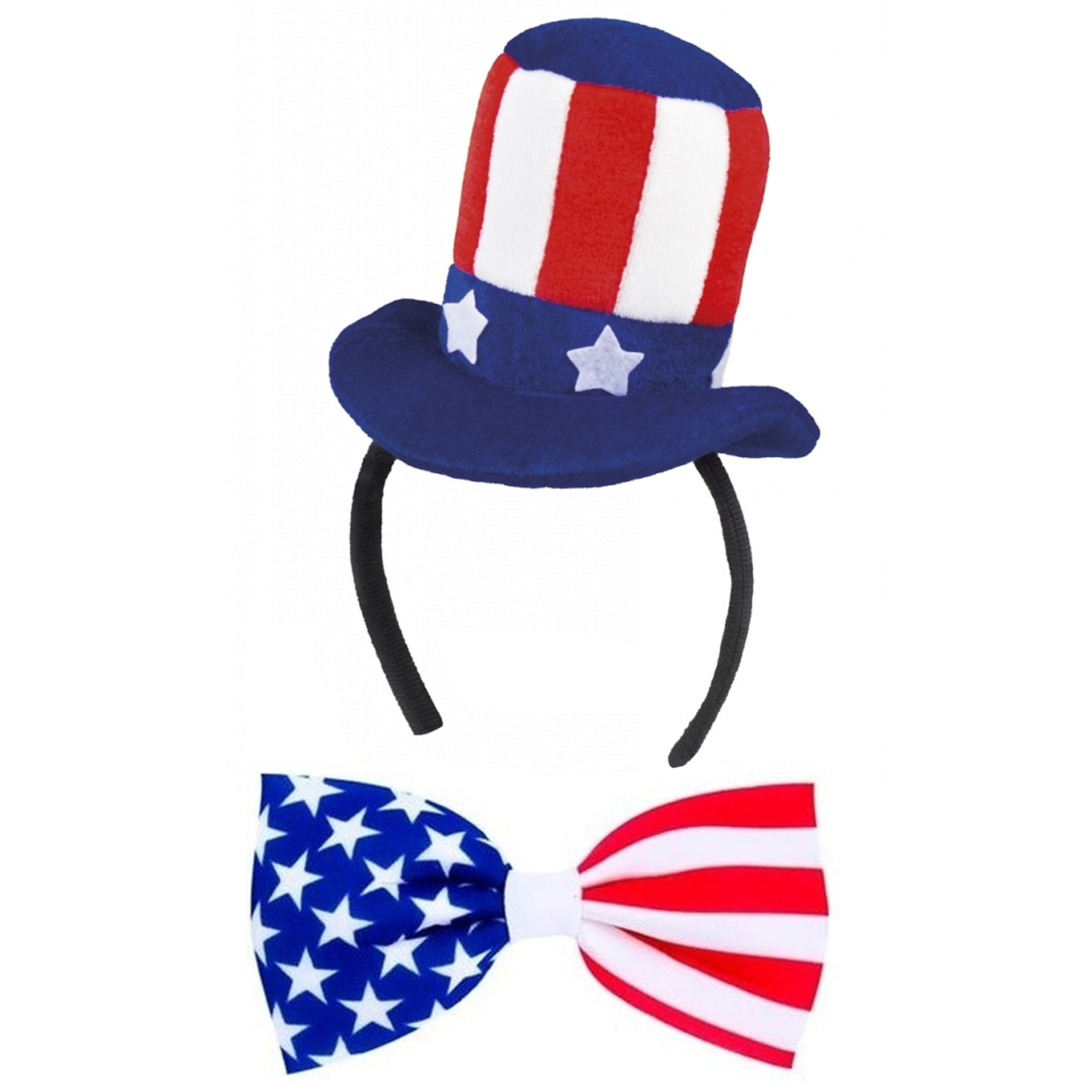 USA-Amerika verkleed thema set hoed en vlinderstrik volwassenen