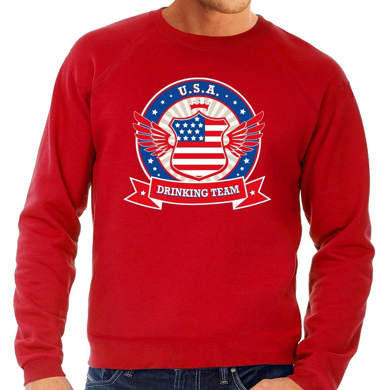 USA drinking team sweater rood heren