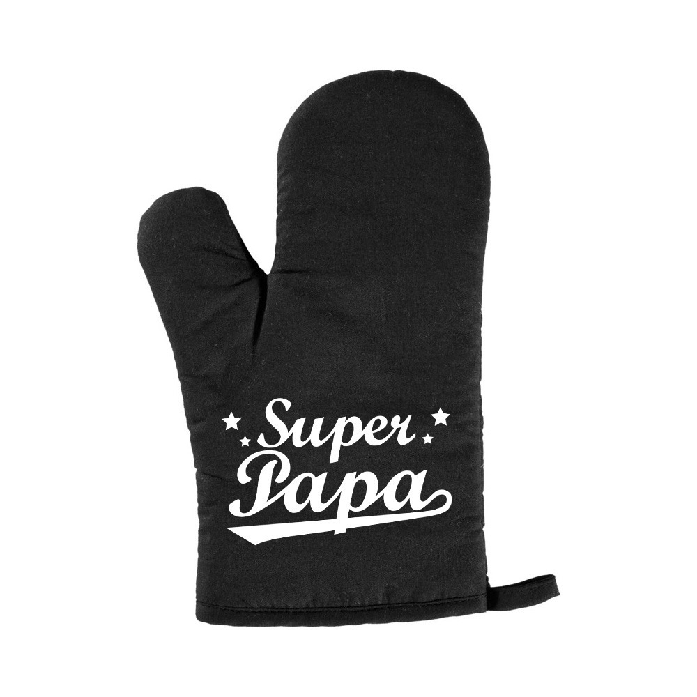 Vaderdag cadeau BBQ handschoen Super papa zwart
